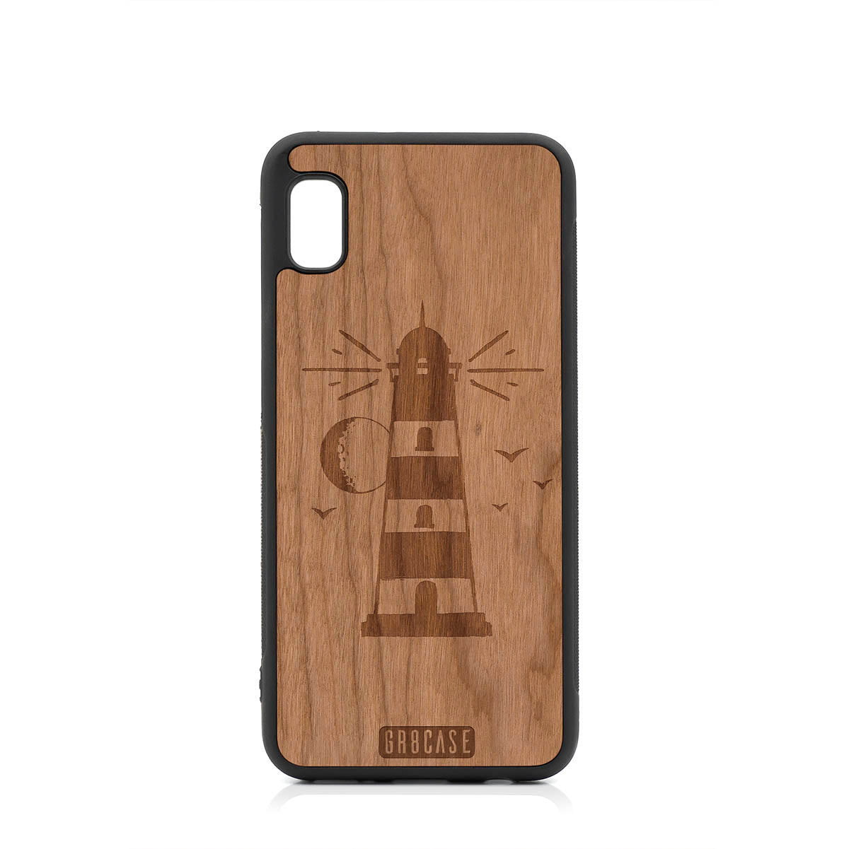Midnight Lighthouse Design Wood Case For Samsung Galaxy A10E