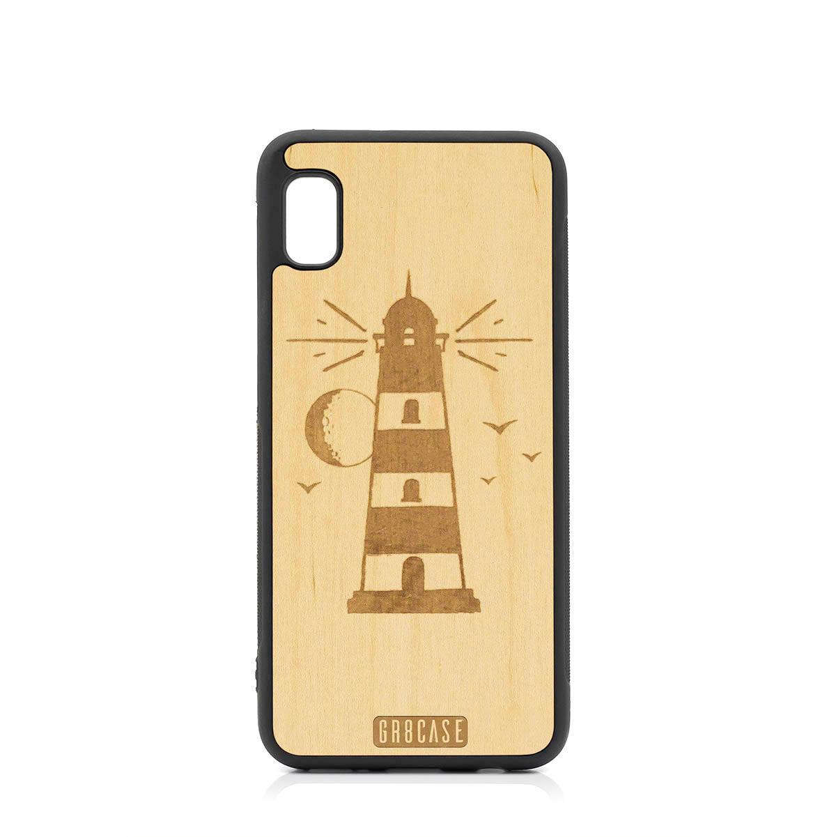 Midnight Lighthouse Design Wood Case For Samsung Galaxy A10E