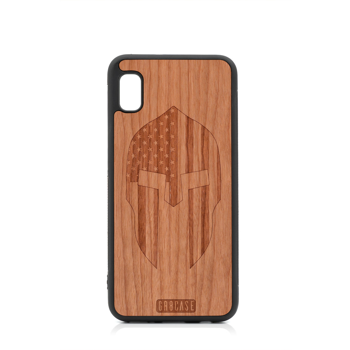 USA Spartan Helmet Design Wood Case For Samsung Galaxy A10E