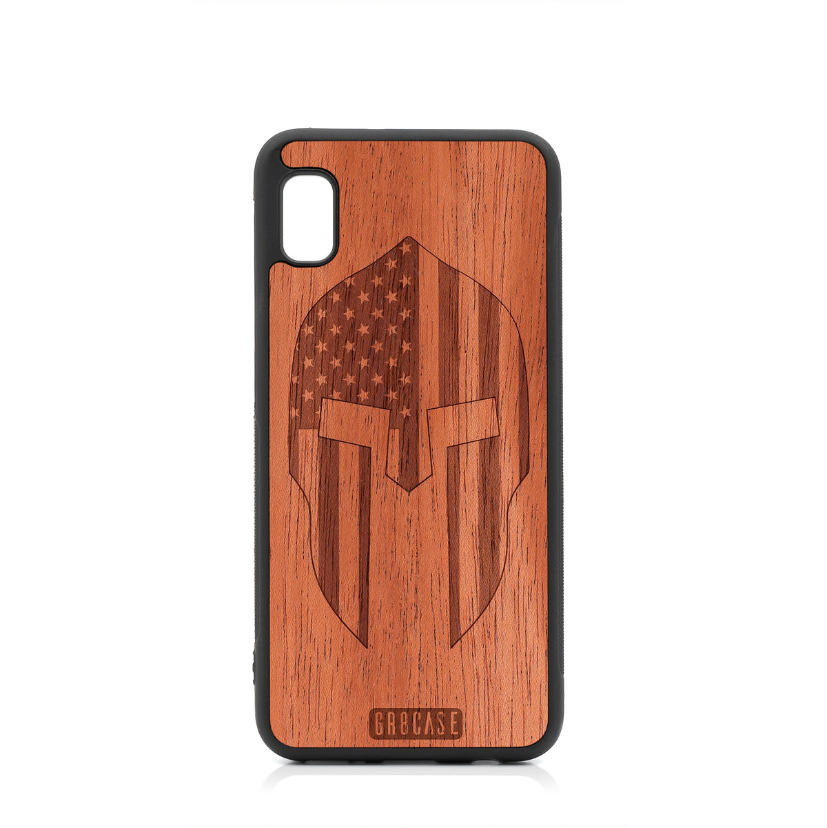 USA Spartan Helmet Design Wood Case For Samsung Galaxy A10E