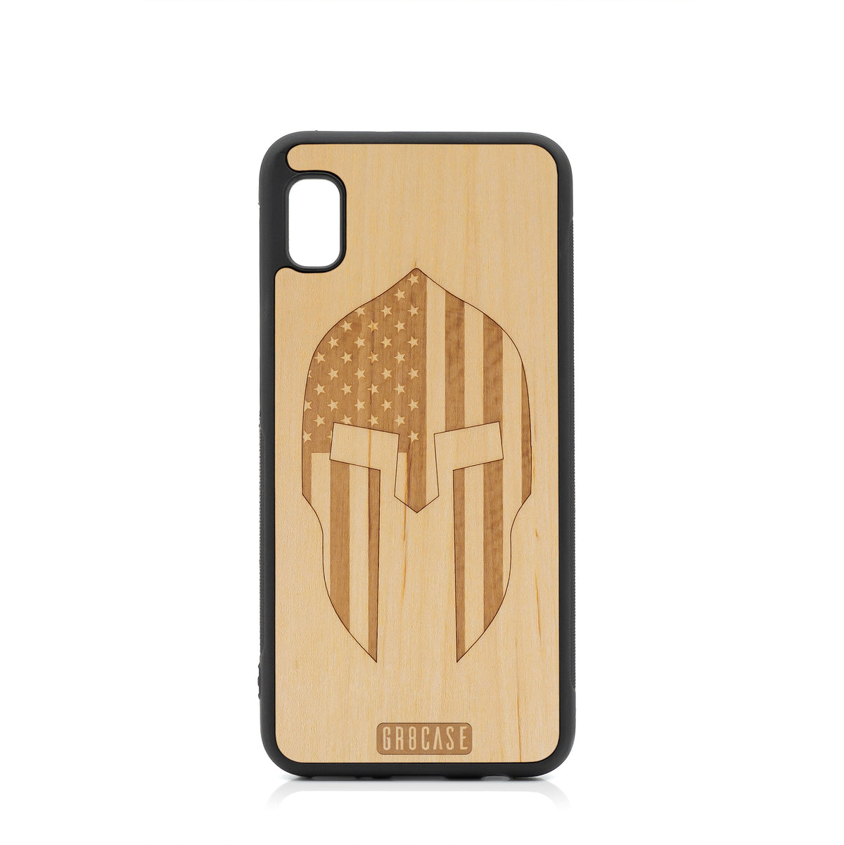 USA Spartan Helmet Design Wood Case For Samsung Galaxy A10E