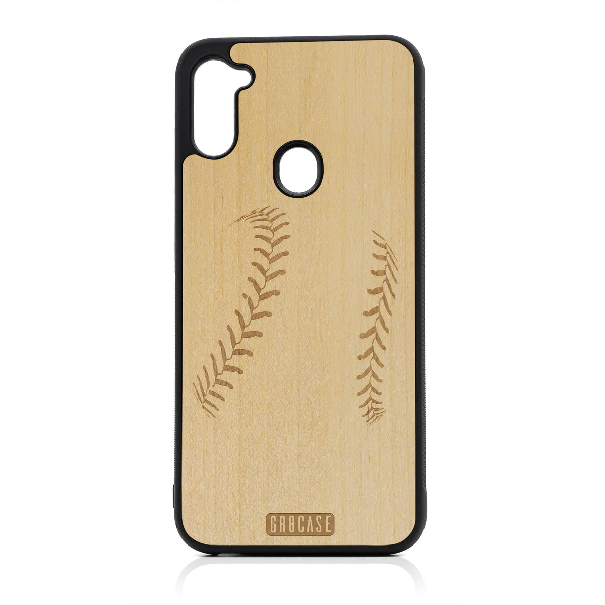 Baseball Stitches Design Wood Case For Samsung Galaxy A11