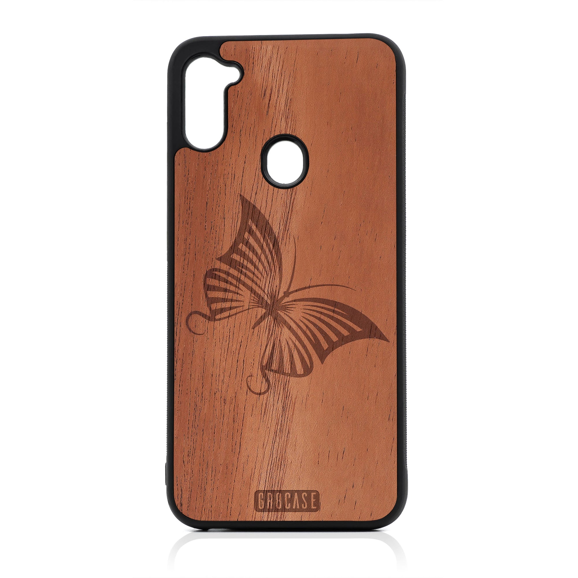 Butterfly Design Wood Case For Samsung Galaxy A11