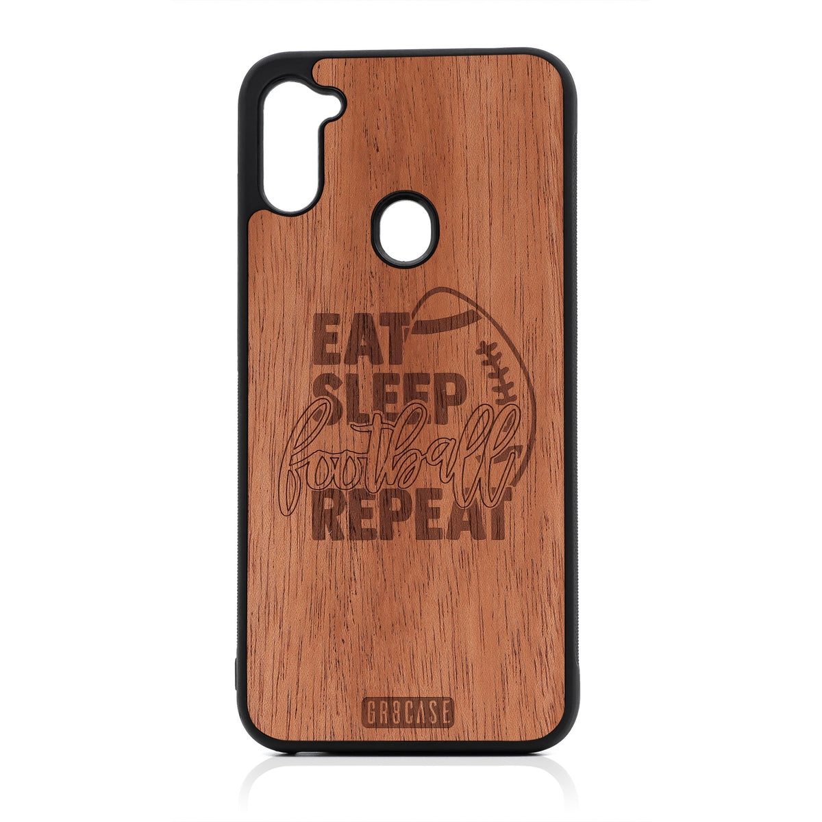 Eat Sleep Softball Repeat Design Wood Case For Samsung Galaxy A11