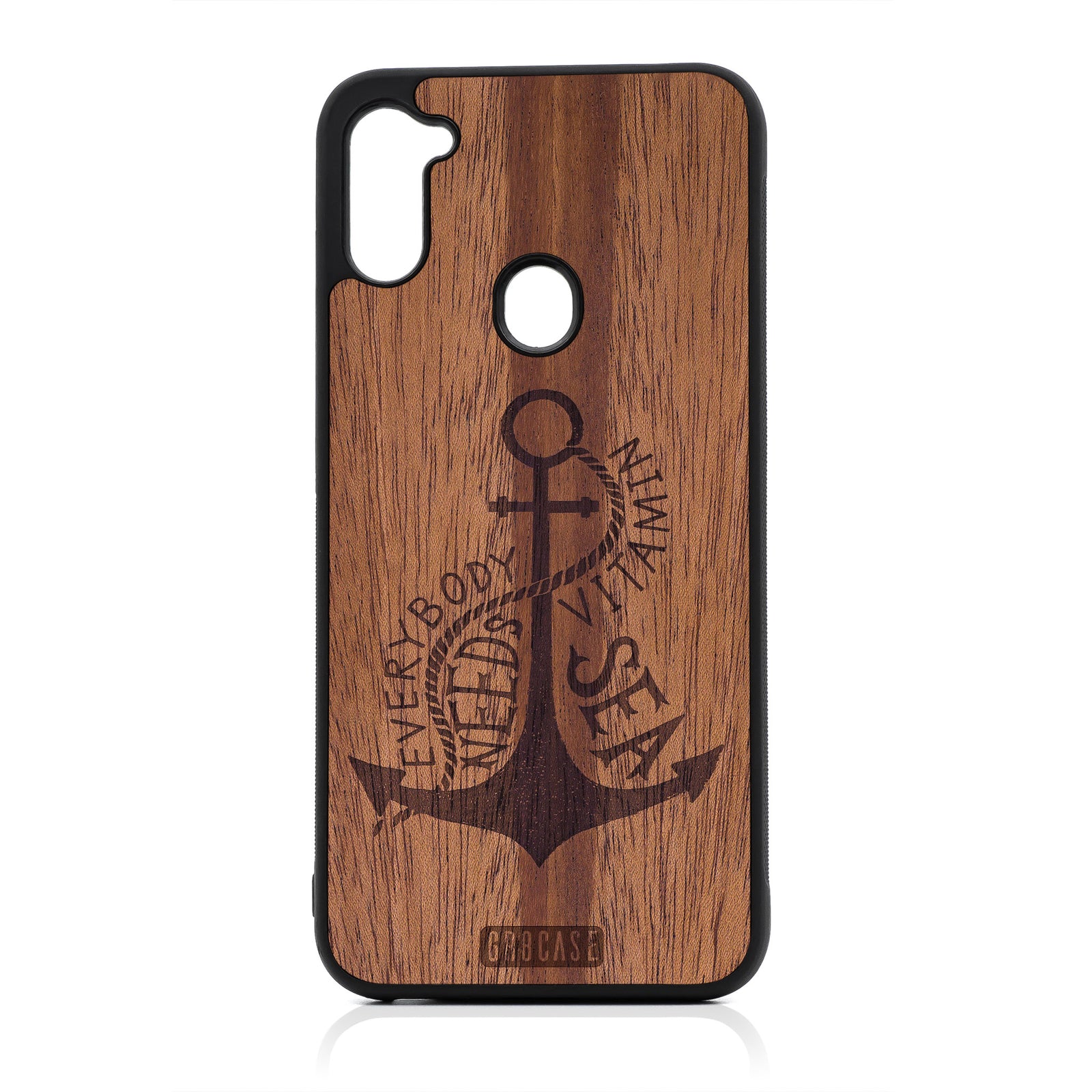 Everybody Needs Vitamin Sea (Anchor) Design Wood Case For Samsung Galaxy A11