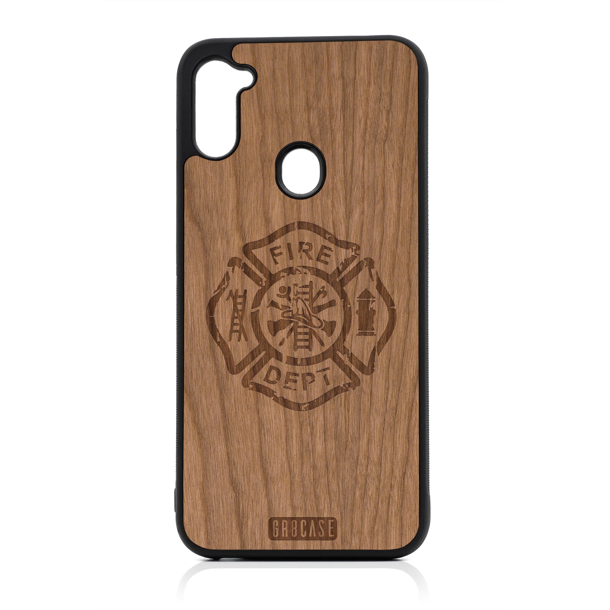Fire Department Design Wood Case For Samsung Galaxy A11