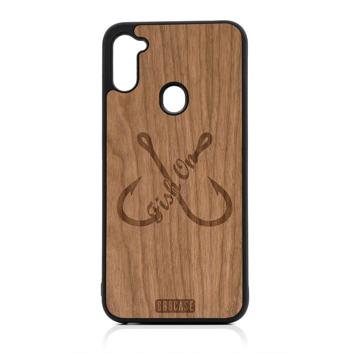 Fish On (Fish Hooks) Design Wood Case For Samsung Galaxy A11