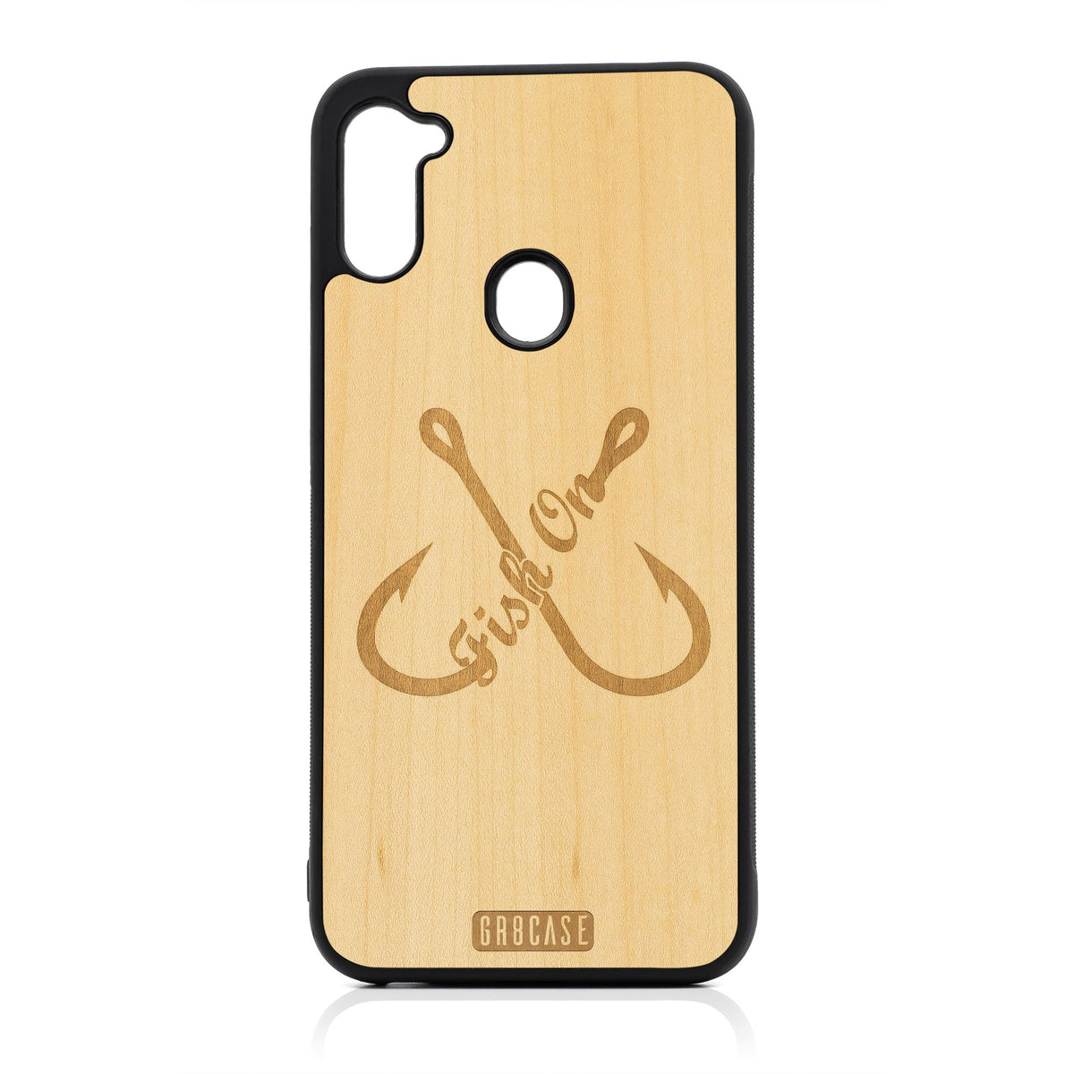 Fish On (Fish Hooks) Design Wood Case For Samsung Galaxy A11