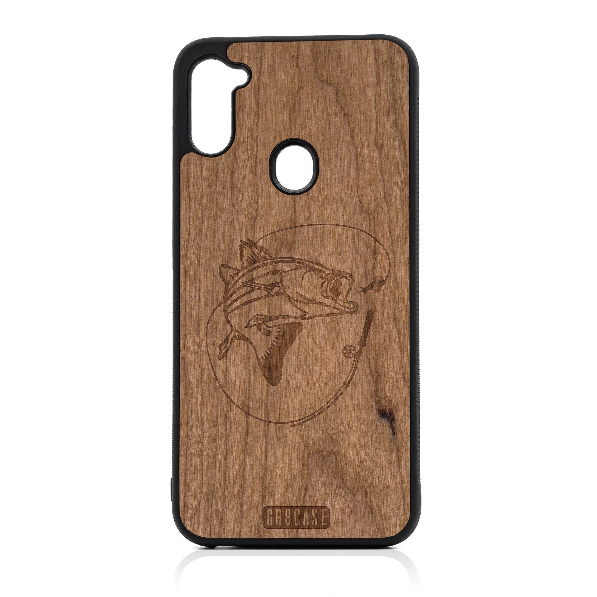 Fish and Reel Design Wood Case For Samsung Galaxy A11