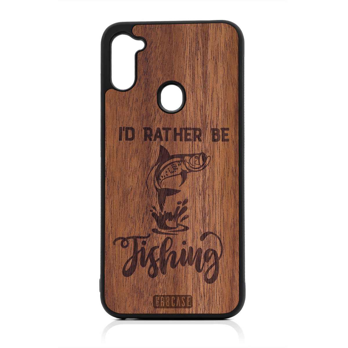 I&#39;d Rather Be Fishing Design Wood Case For Samsung Galaxy A11
