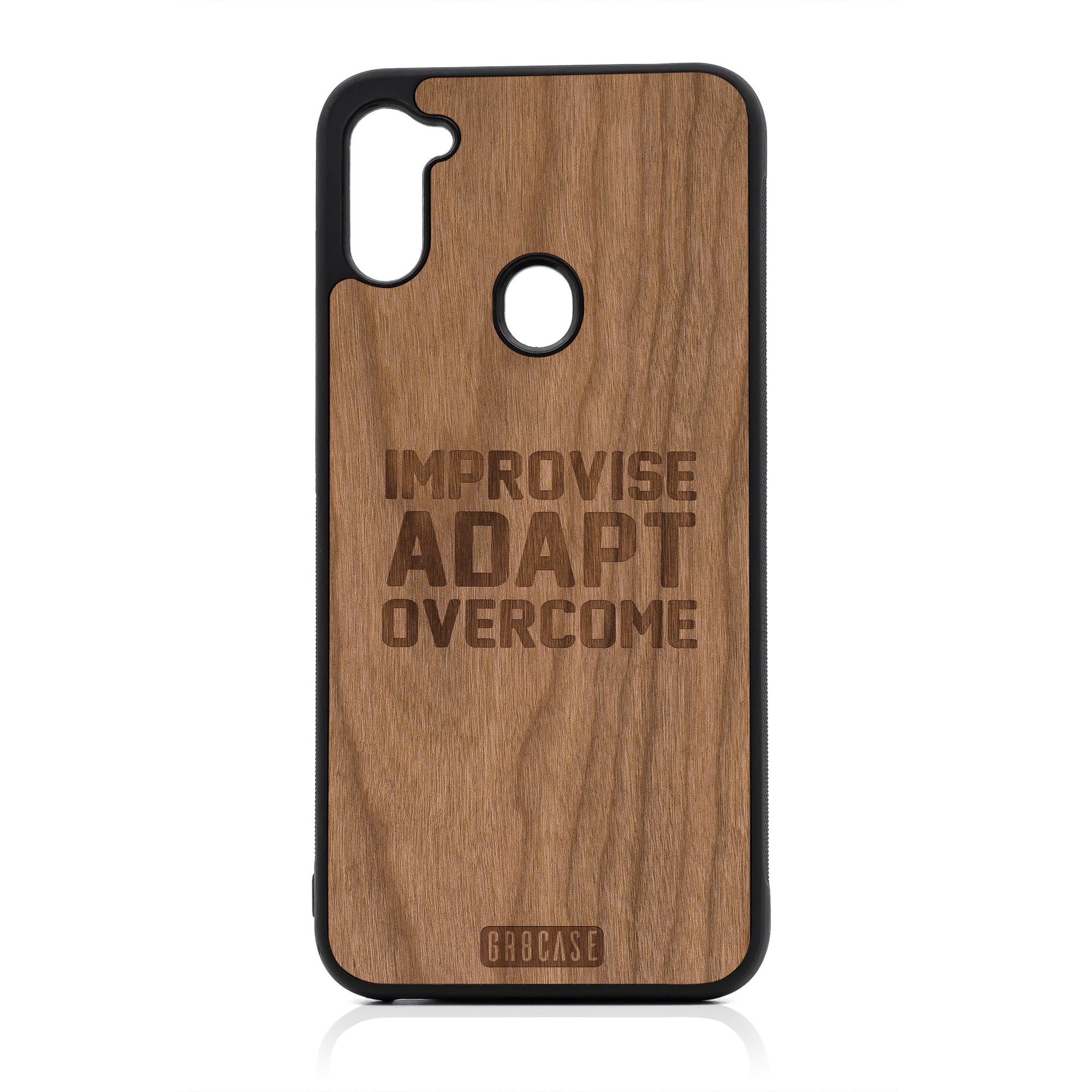 Improvise Adapt Overcome Design Wood Case For Samsung Galaxy A11