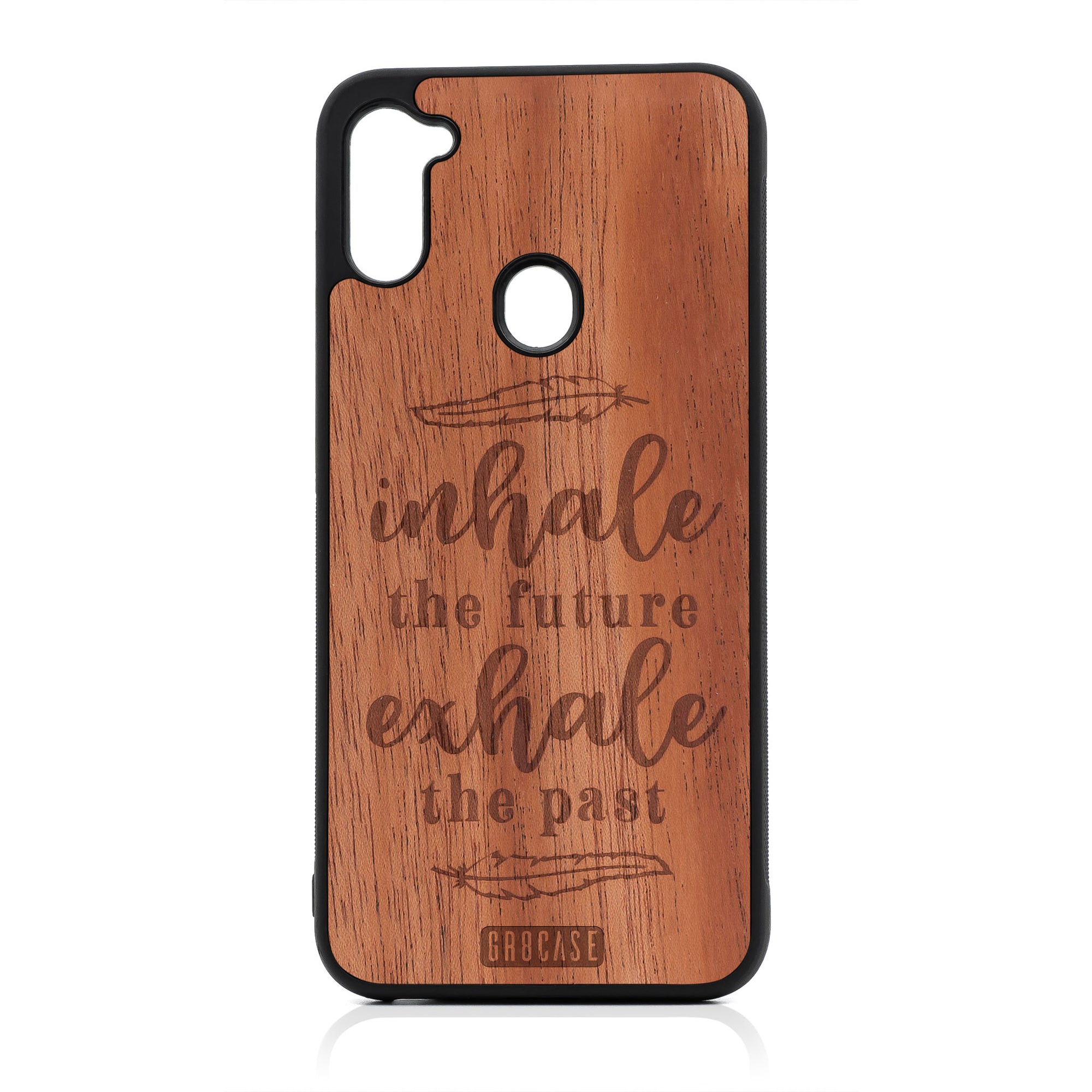 Inhale The Future Exhale The Past Design Wood Case For Samsung Galaxy A11