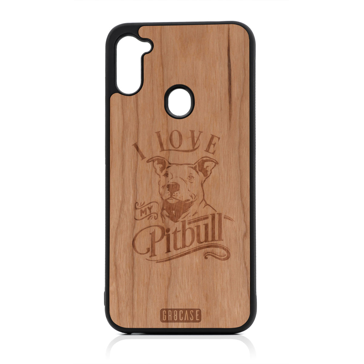 I Love My Pitbull Design Wood Case For Samsung Galaxy A11