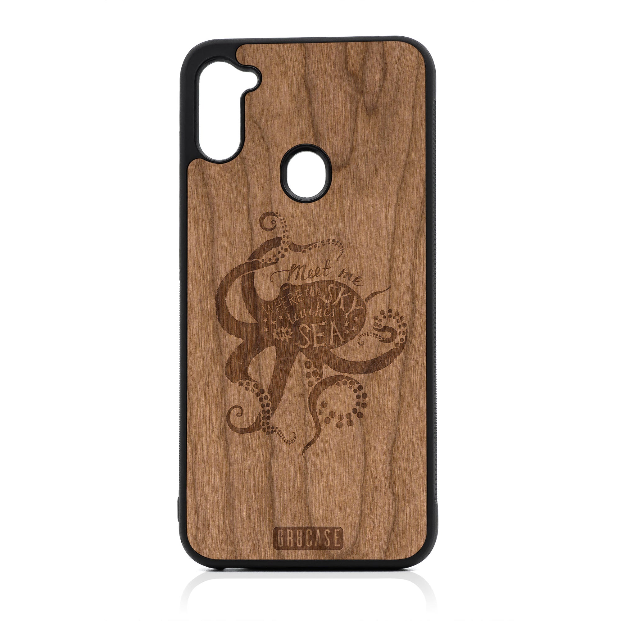Meet Me Where The Sky Touches The Sea (Octopus) Design Wood Case For Samsung Galaxy A11