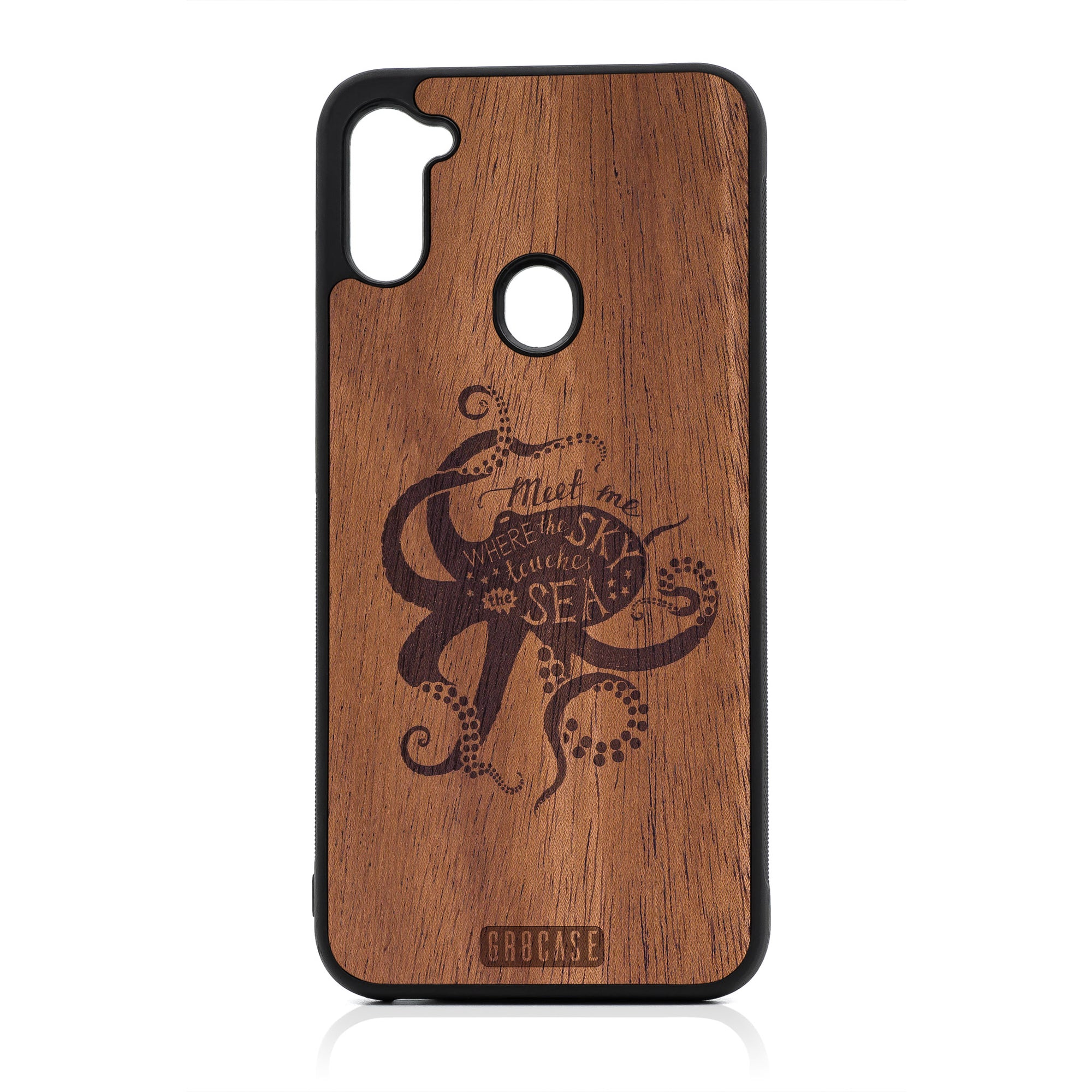 Meet Me Where The Sky Touches The Sea (Octopus) Design Wood Case For Samsung Galaxy A11