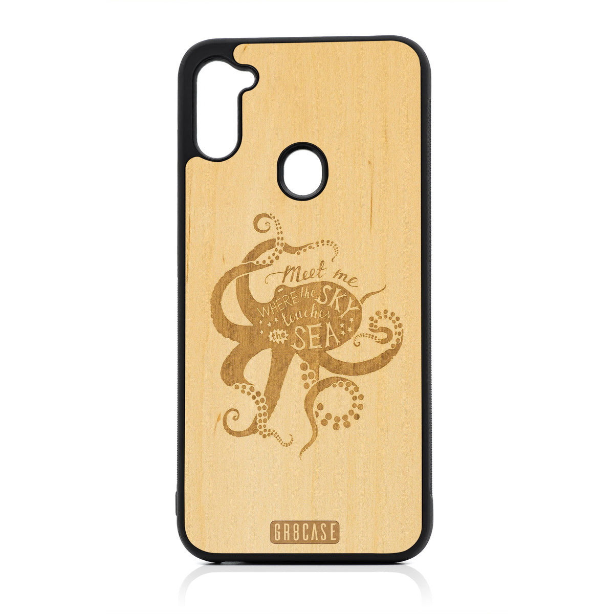 Meet Me Where The Sky Touches The Sea (Octopus) Design Wood Case For Samsung Galaxy A11