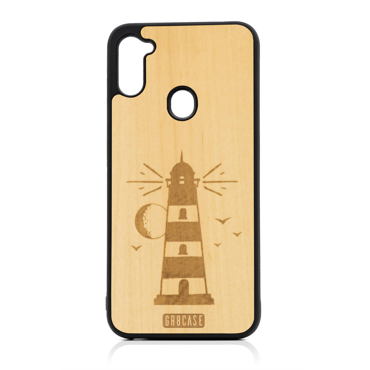 Midnight Lighthouse Design Wood Case For Samsung Galaxy A11