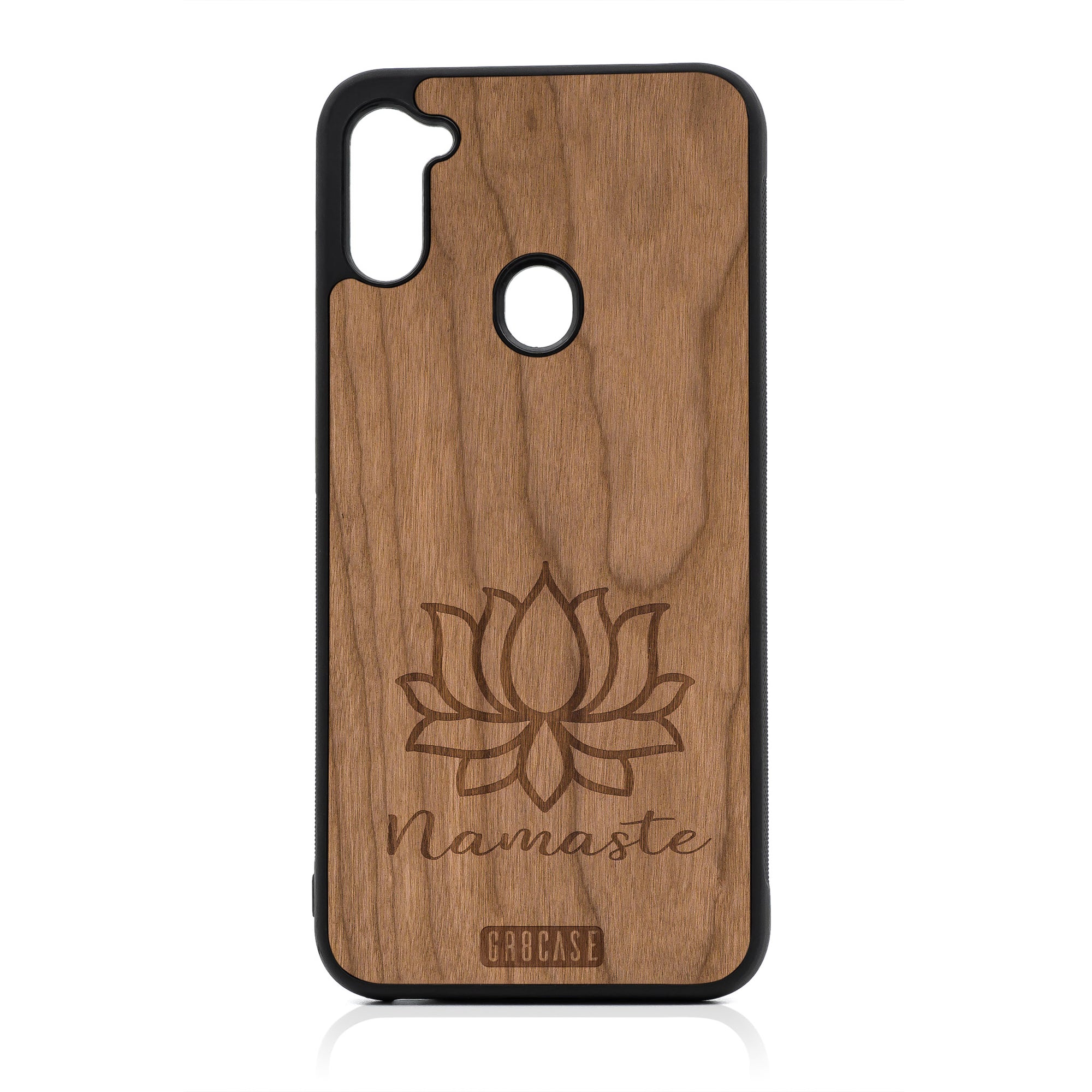 Namaste (Lotus Flower) Design Wood Case For Samsung Galaxy A11