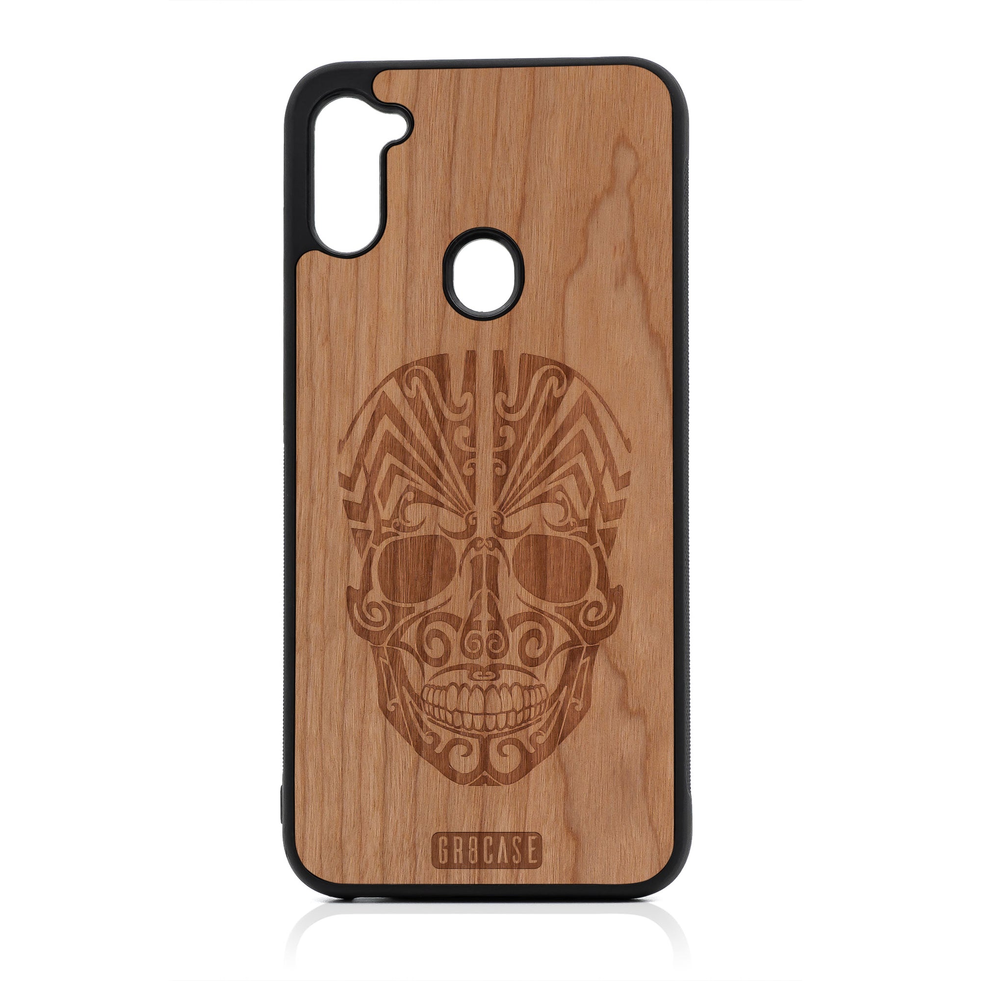 Tattoo Skull Design Wood Case For Samsung Galaxy A11