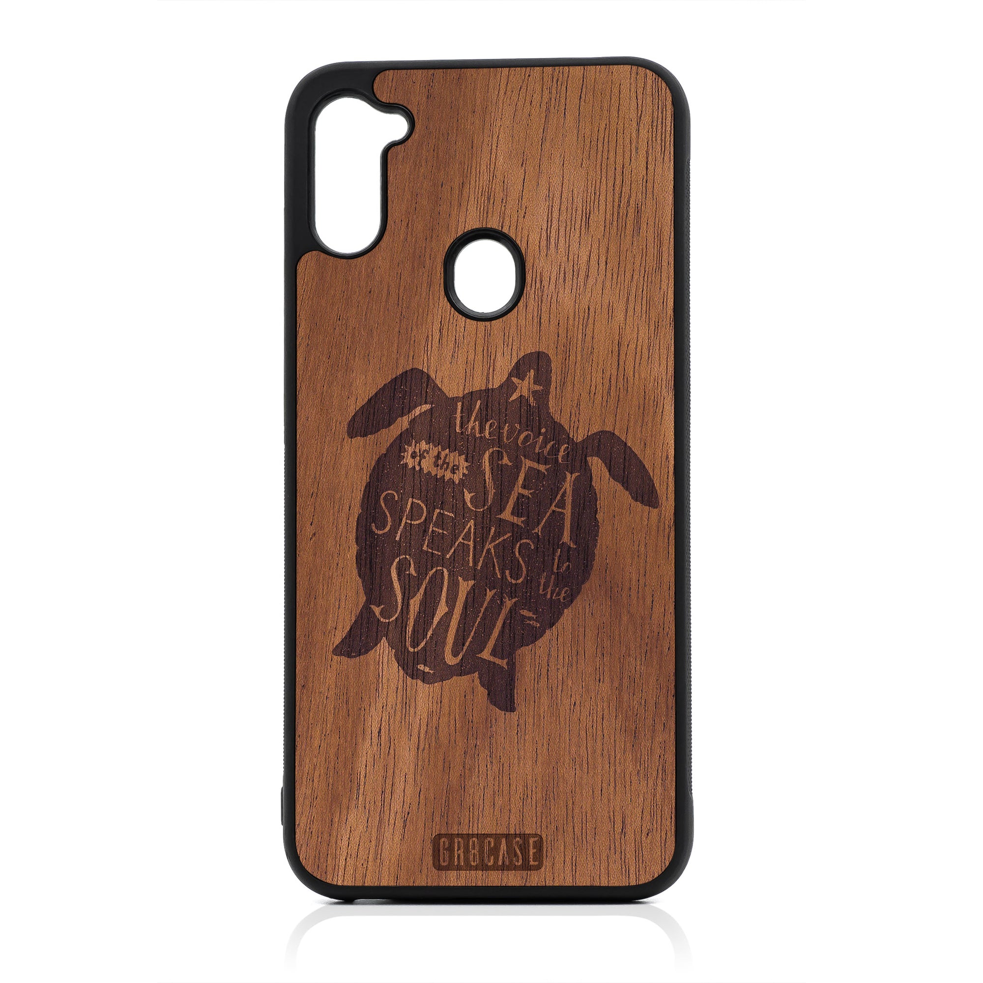 The Voice Of The Sea Speaks To The Soul (Turtle) Design Wood Case For Samsung Galaxy A11