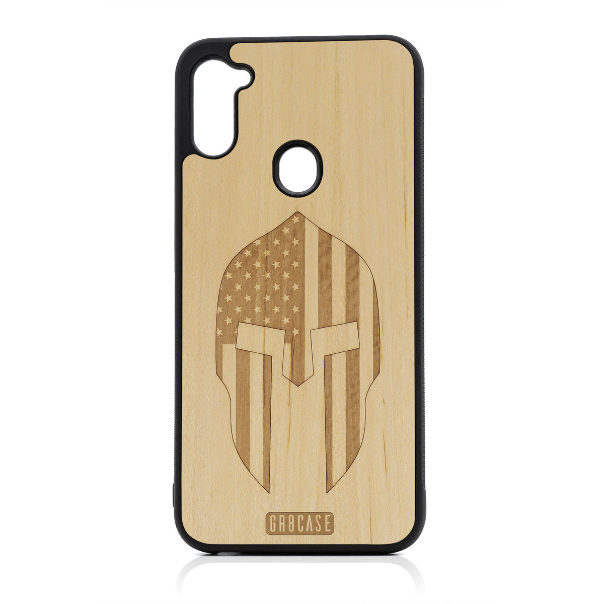 USA Spartan Helmet Design Wood Case For Samsung Galaxy A11