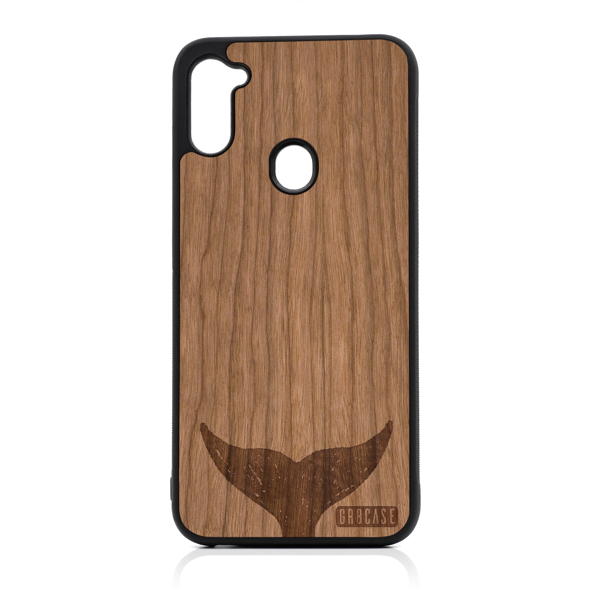 Whale Tail Design Wood Case For Samsung Galaxy A11