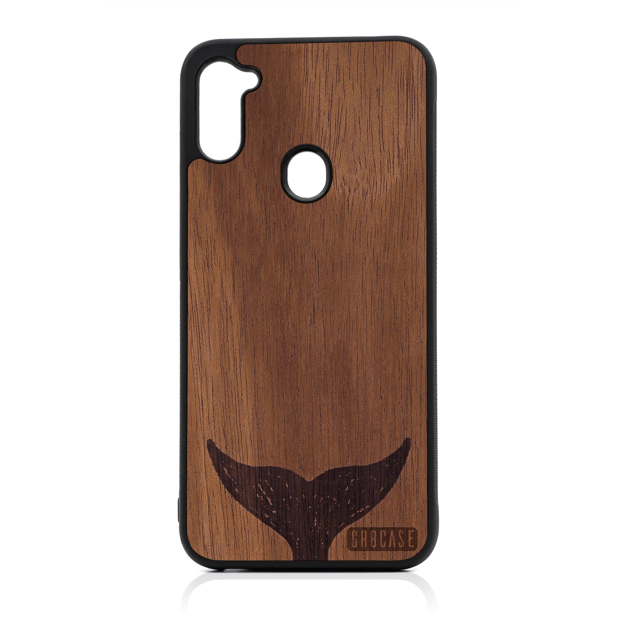 Whale Tail Design Wood Case For Samsung Galaxy A11