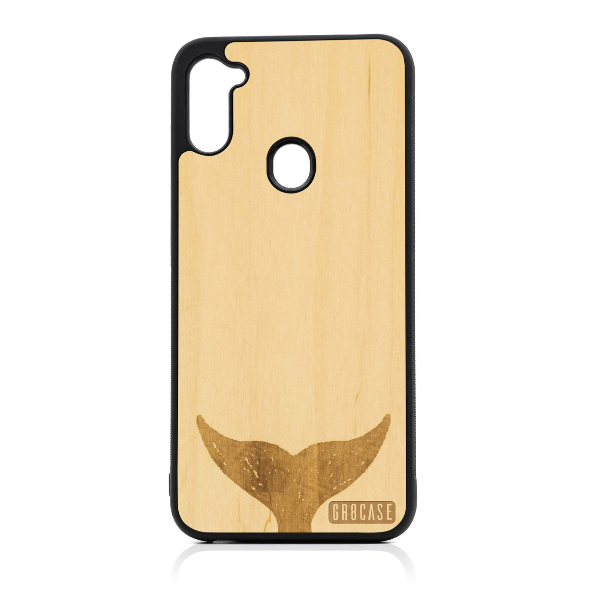 Whale Tail Design Wood Case For Samsung Galaxy A11