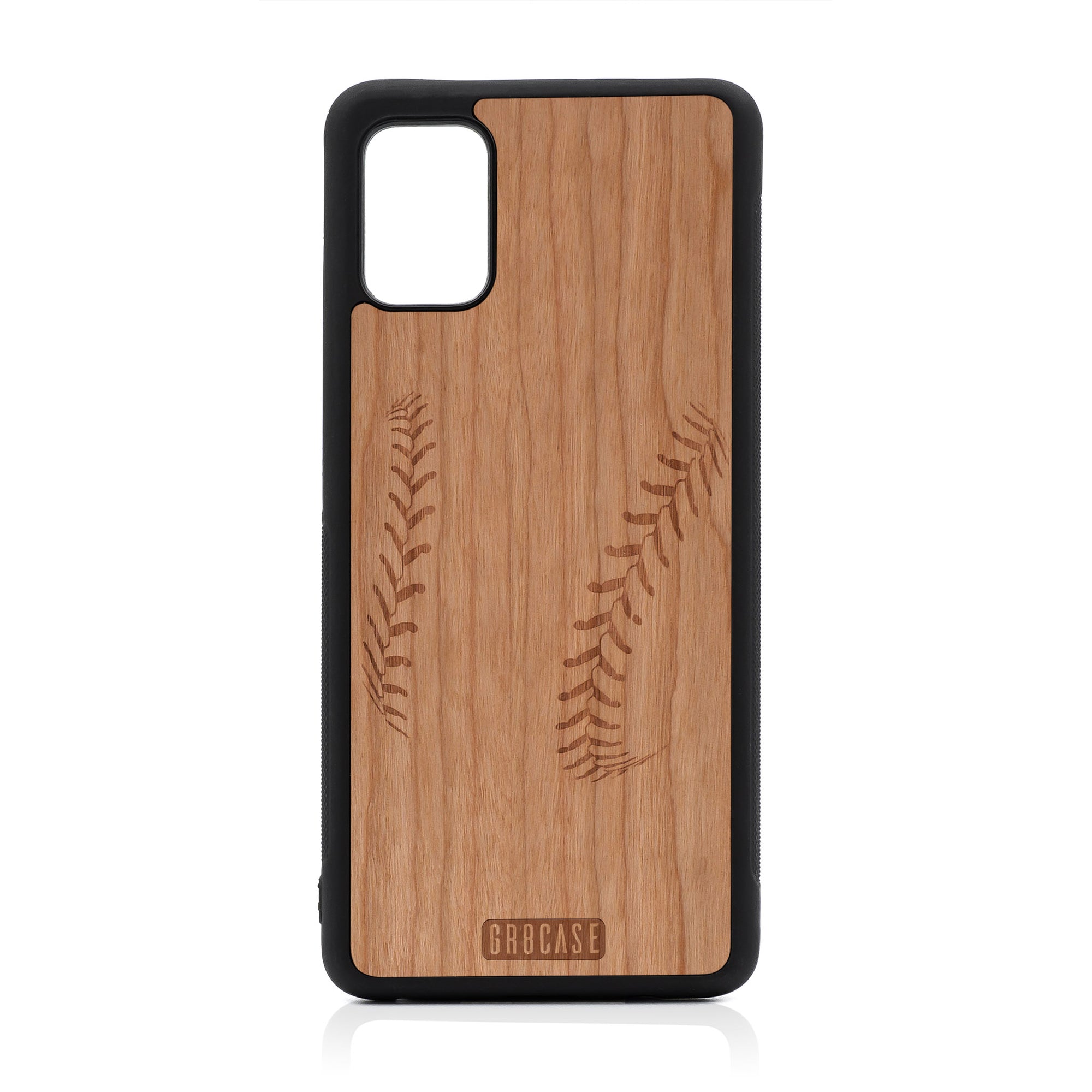 Baseball Stitches Design Wood Case For Samsung Galaxy A51