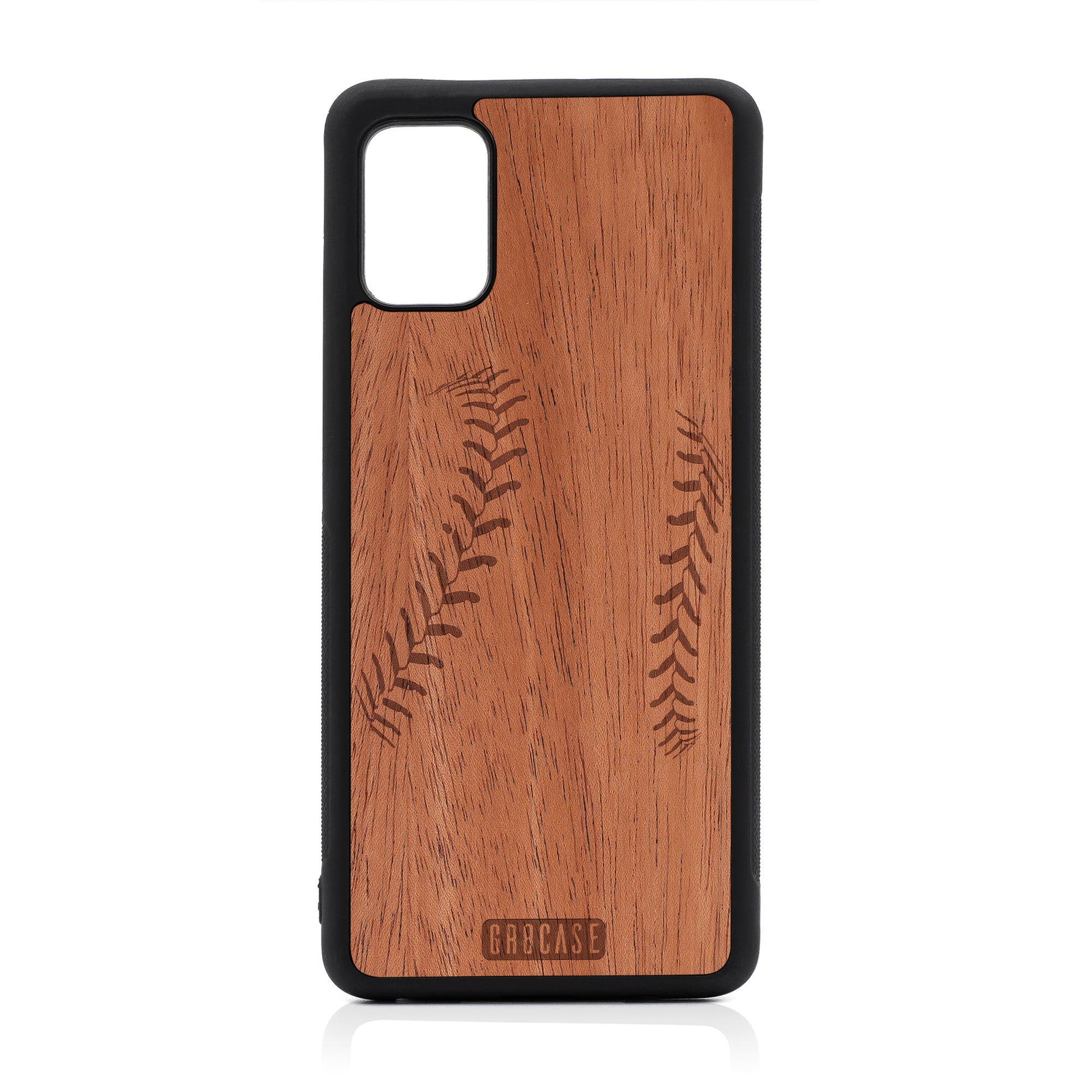 Baseball Stitches Design Wood Case For Samsung Galaxy A51