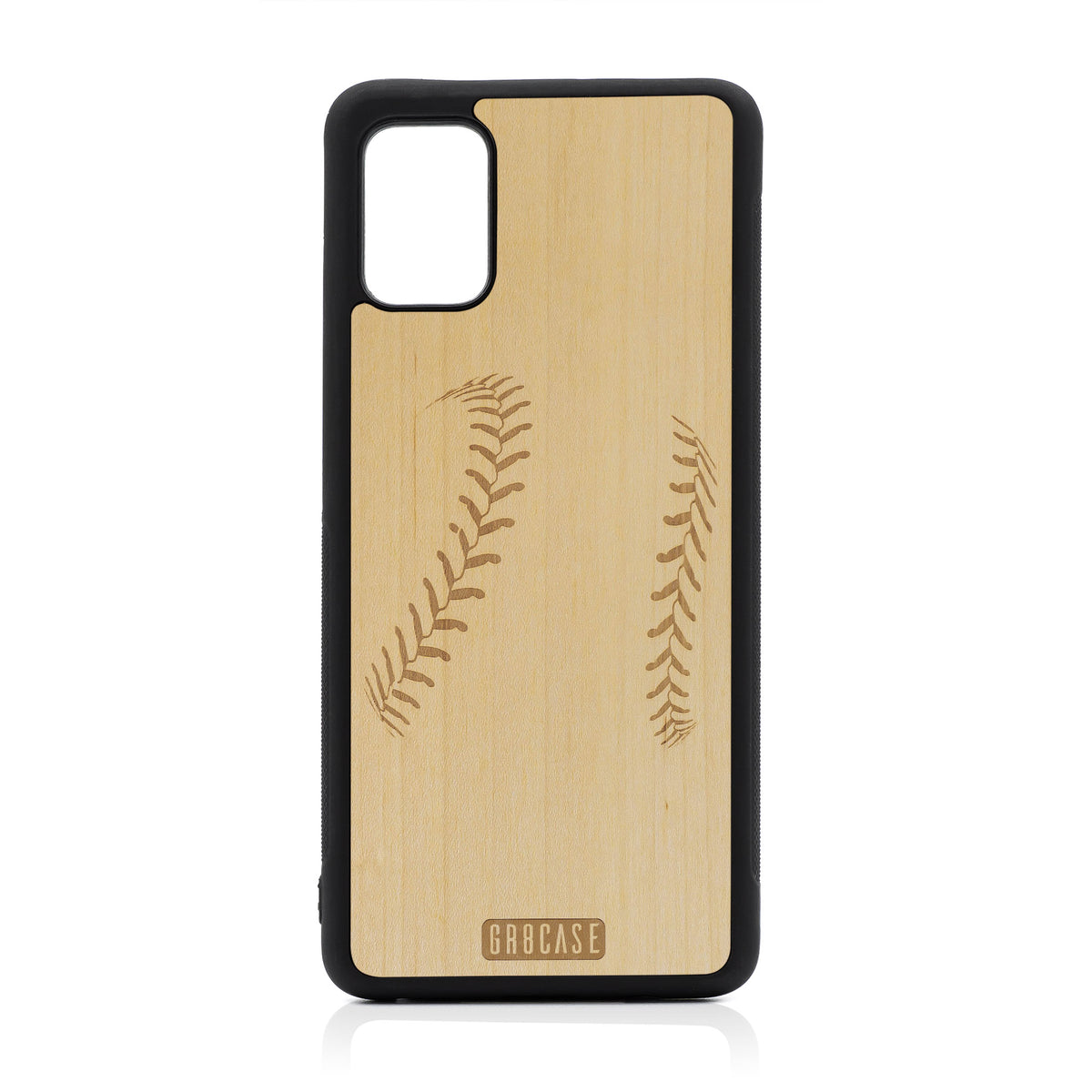 Baseball Stitches Design Wood Case For Samsung Galaxy A51 5G