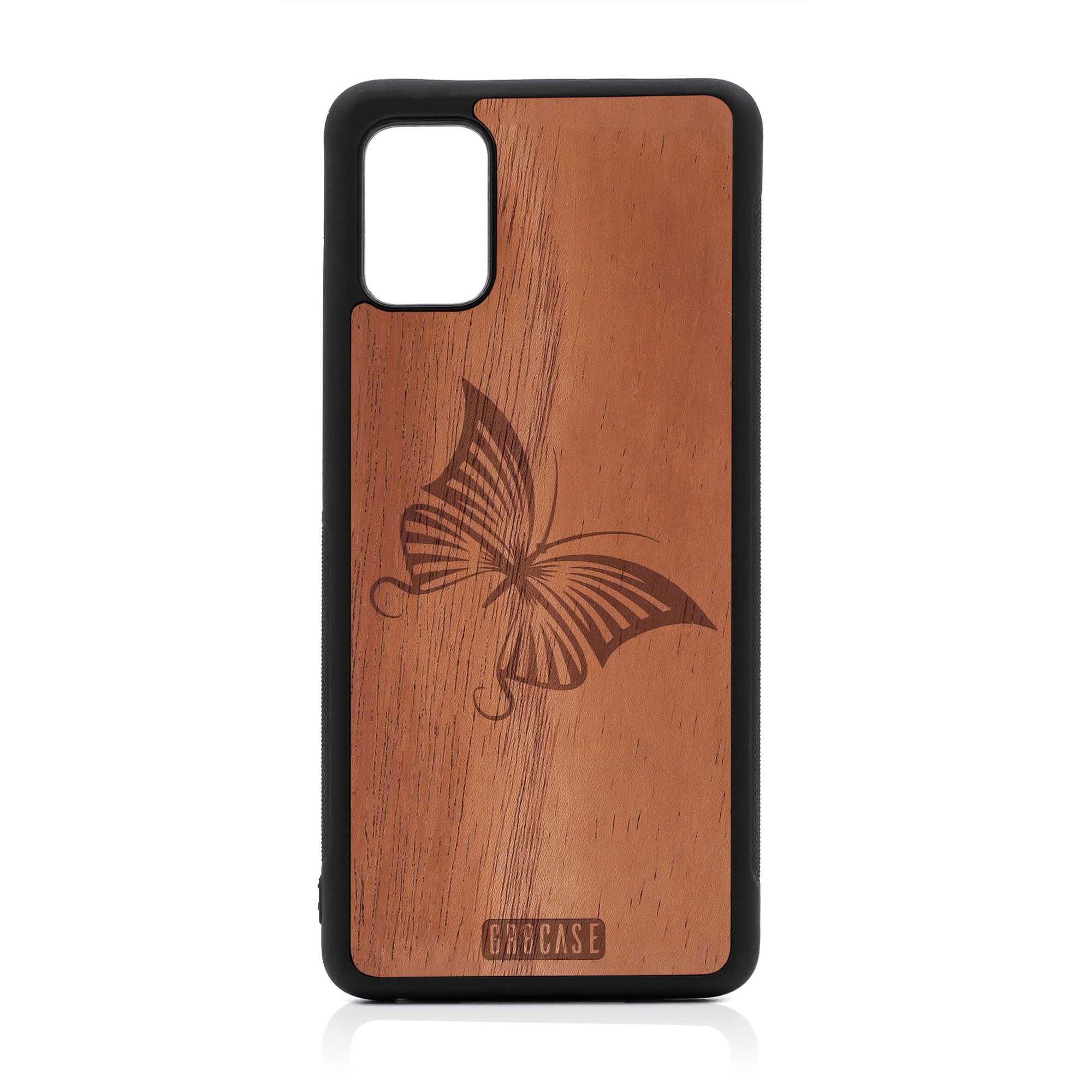 Butterfly Design Wood Case For Samsung Galaxy A51