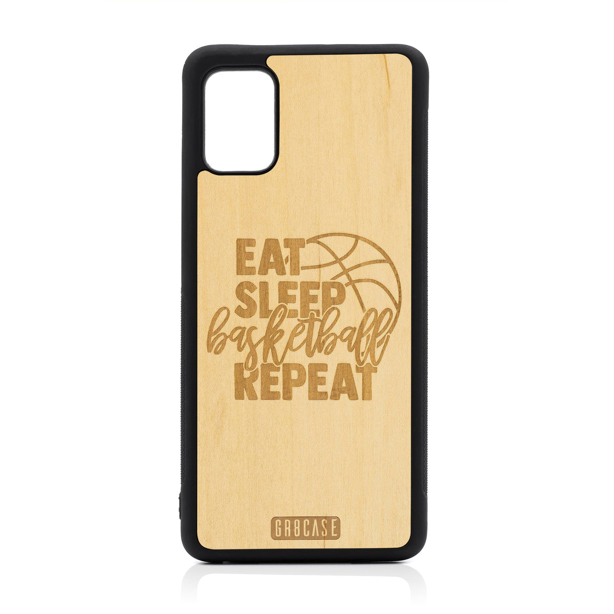 Eat Sleep Basketball Repeat Design Wood Case For Samsung Galaxy A51