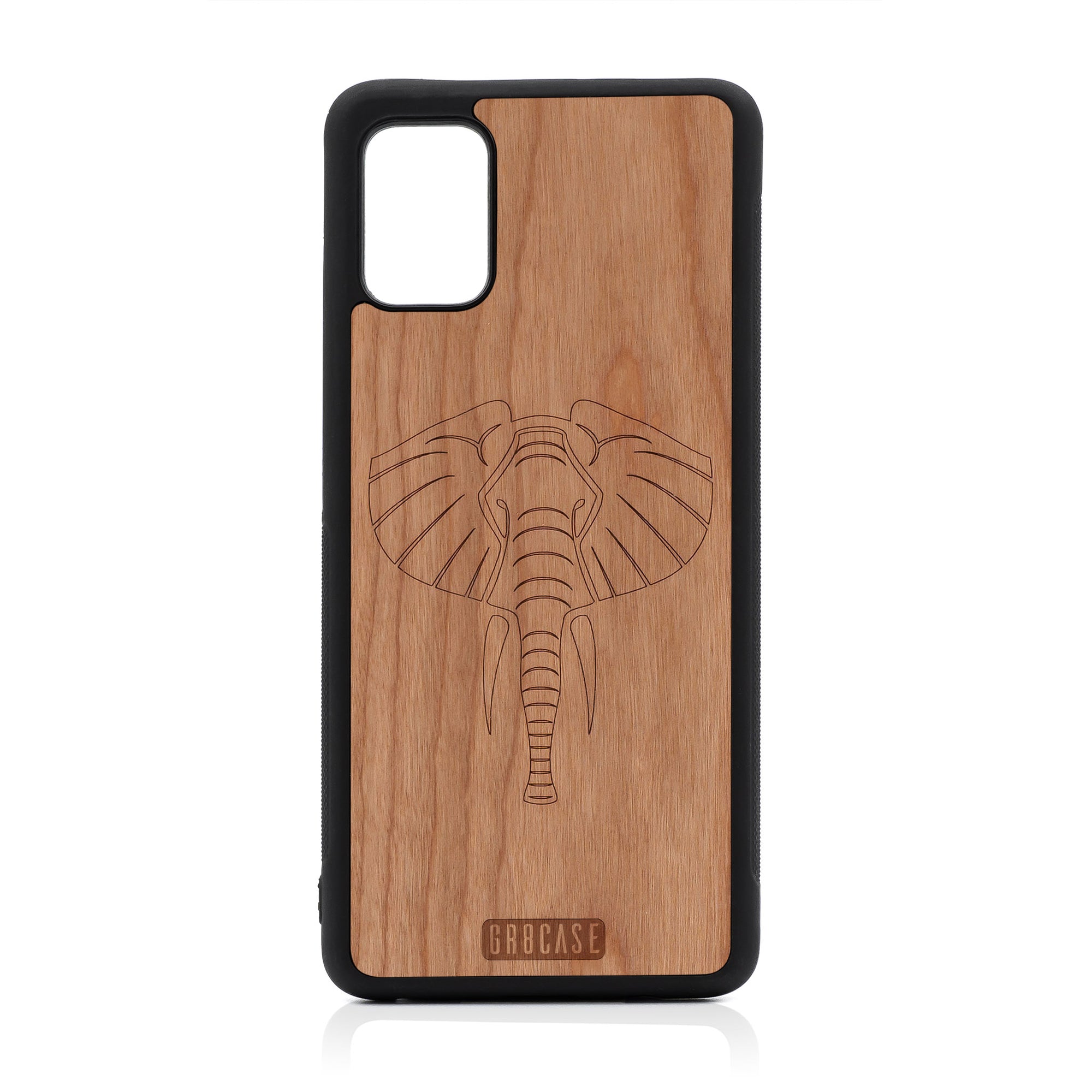 Elephant Design Wood Case For Samsung Galaxy A51