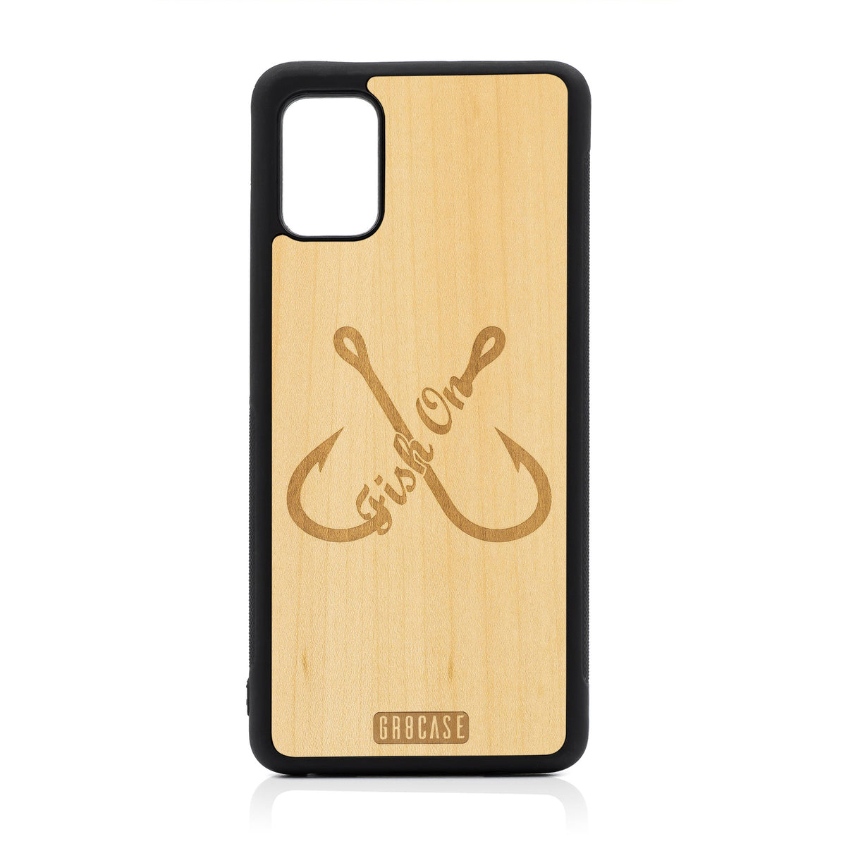 Fish On (Fish Hooks) Design Wood Case For Samsung Galaxy A51