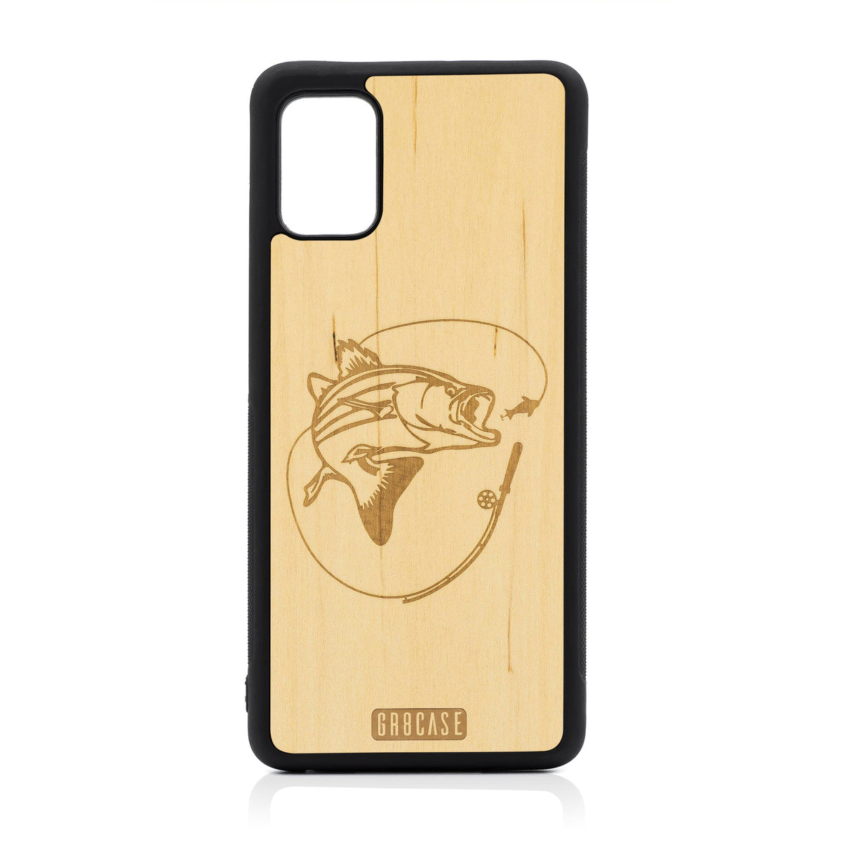 Fish and Reel Design Wood Case For Samsung Galaxy A51