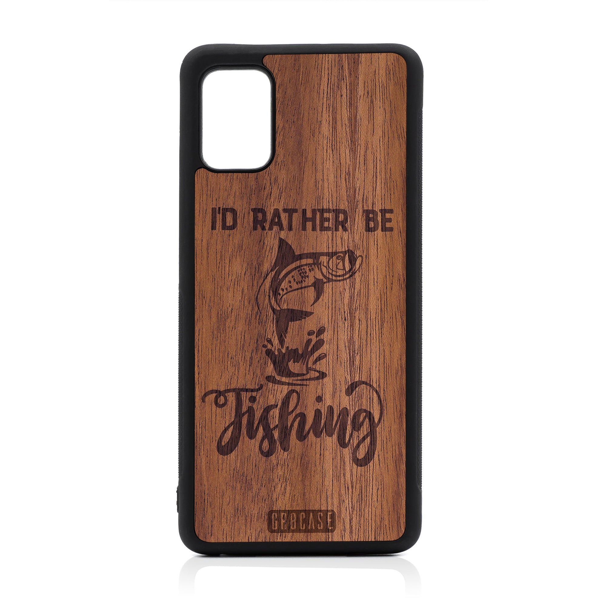 I'd Rather Be Fishing Design Wood Case For Samsung Galaxy A51-5G
