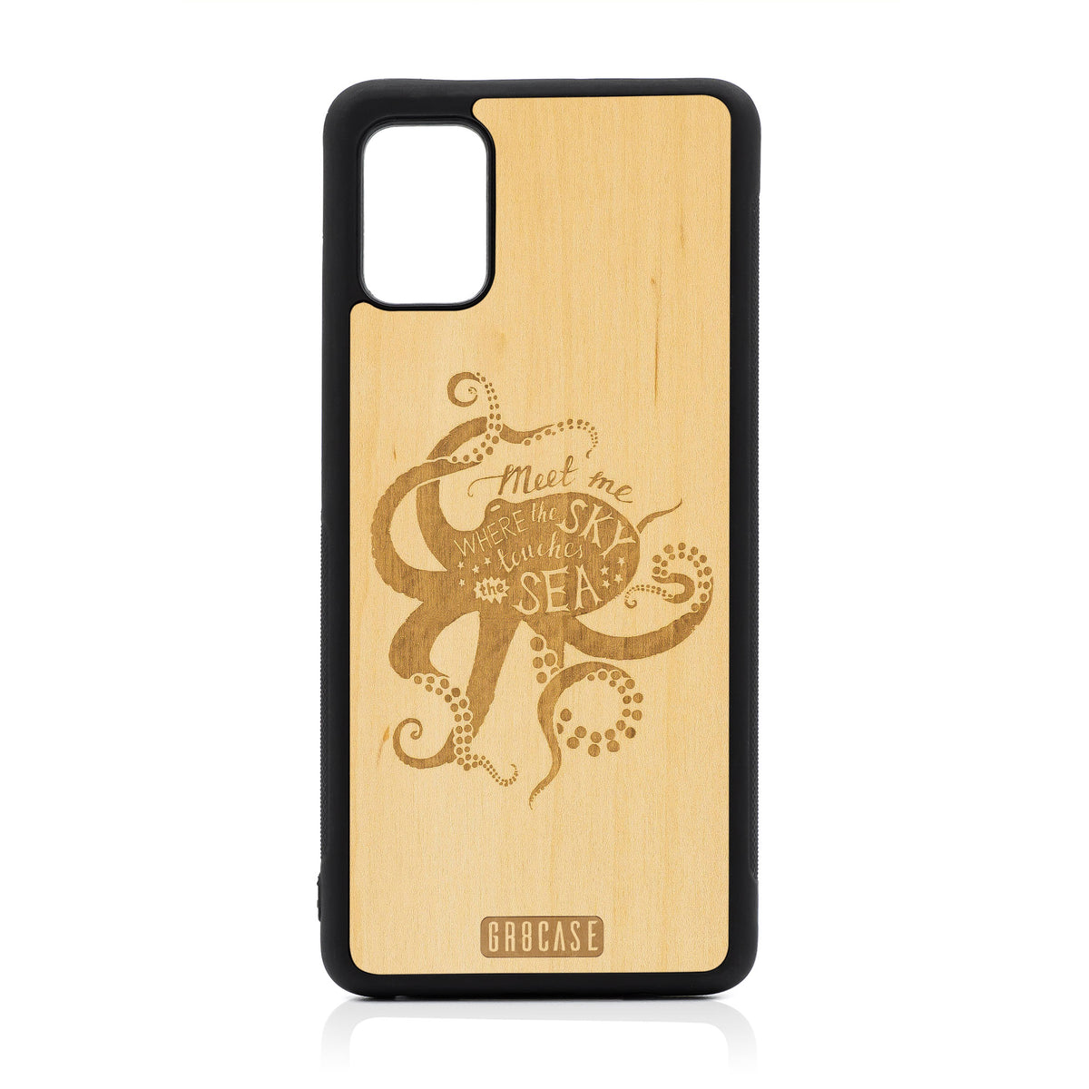 Meet Me Where The Sky Touches The Sea (Octopus) Design Wood Case For Samsung Galaxy A51