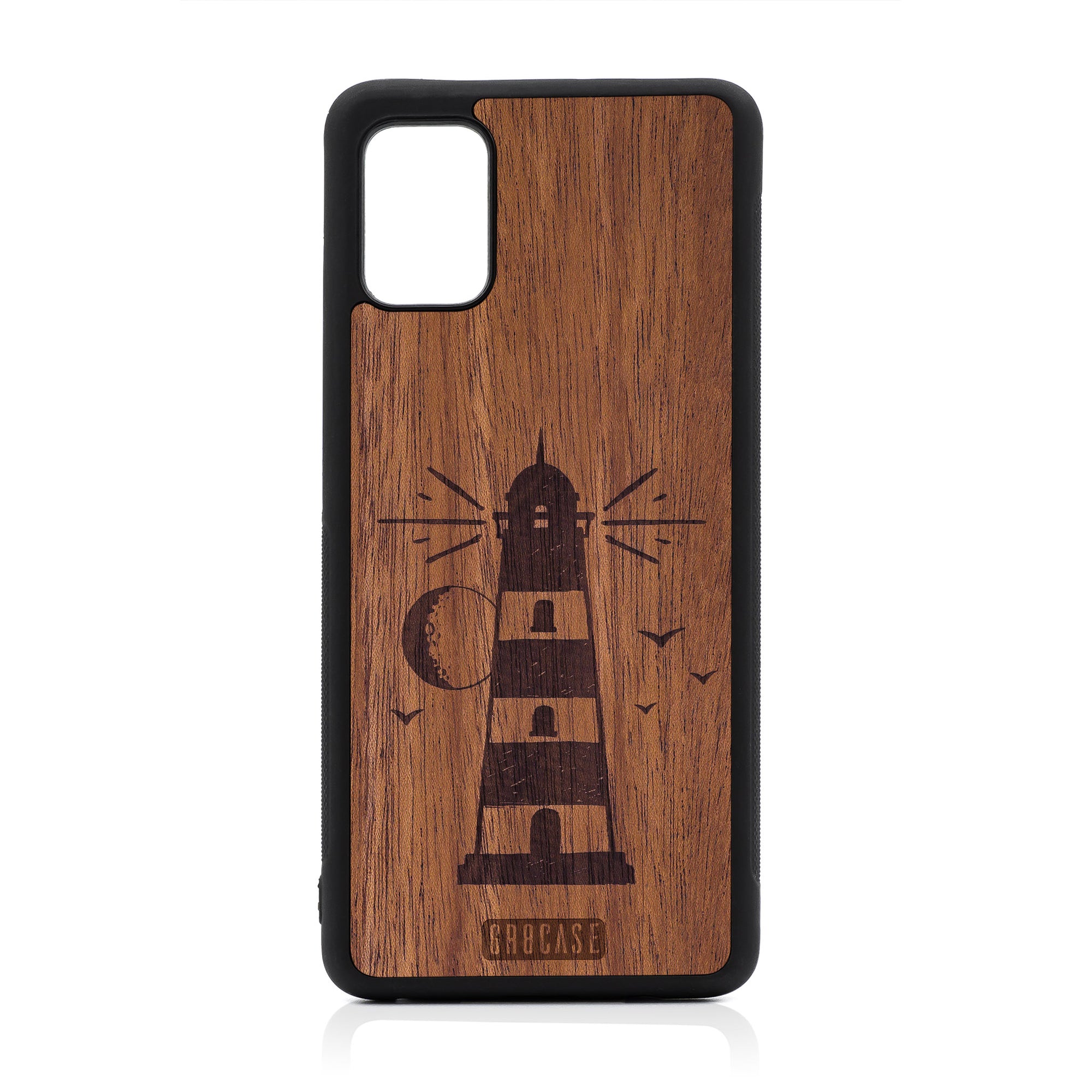 Midnight Lighthouse Design Wood Case For Samsung Galaxy A51-5G