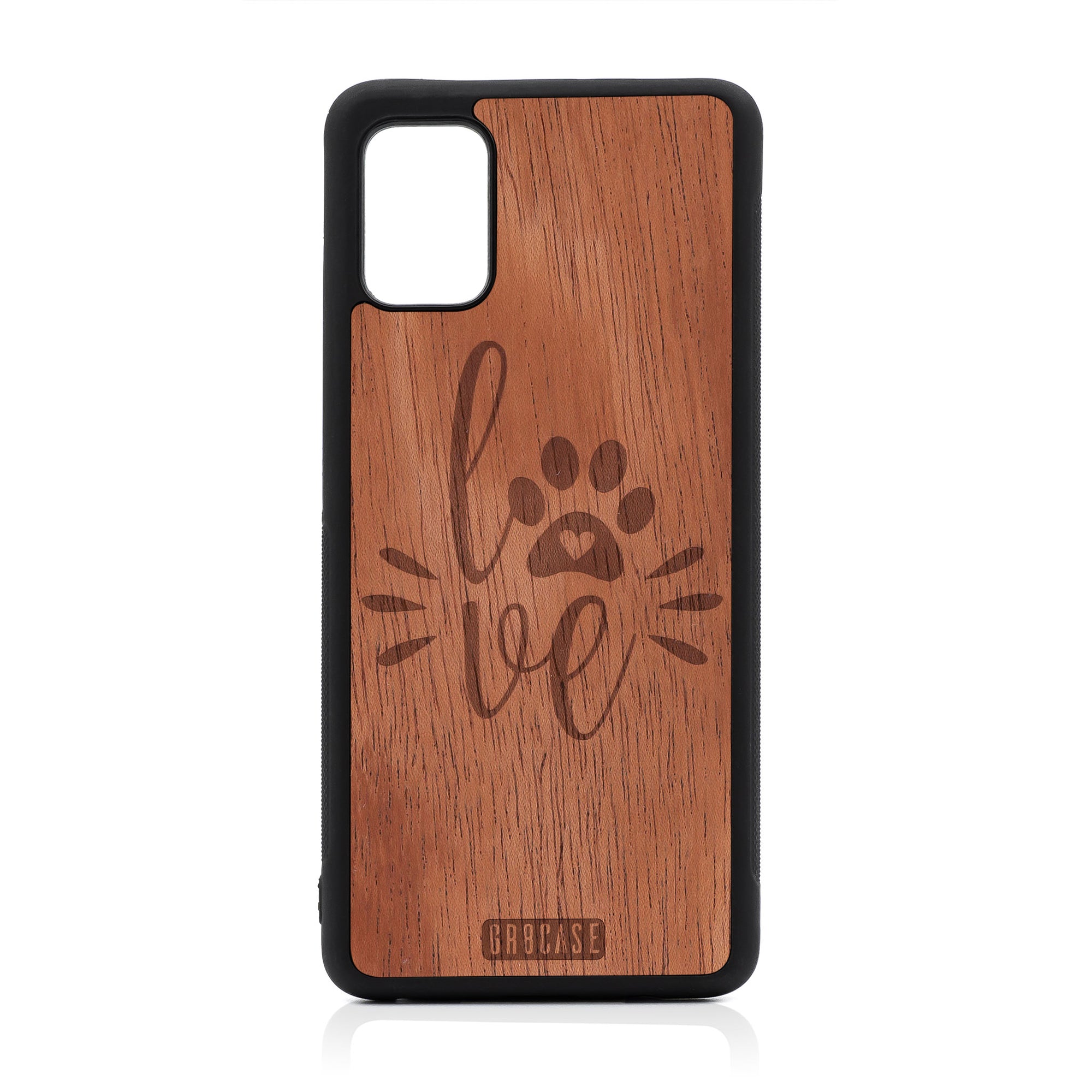 Paw Love Design Wood Case For Samsung Galaxy A51