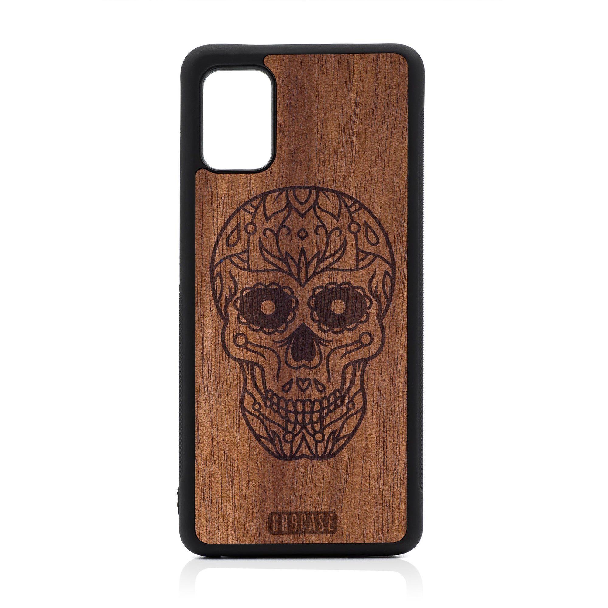 Sugar Skull Design Wood Case For Samsung Galaxy A51-5G