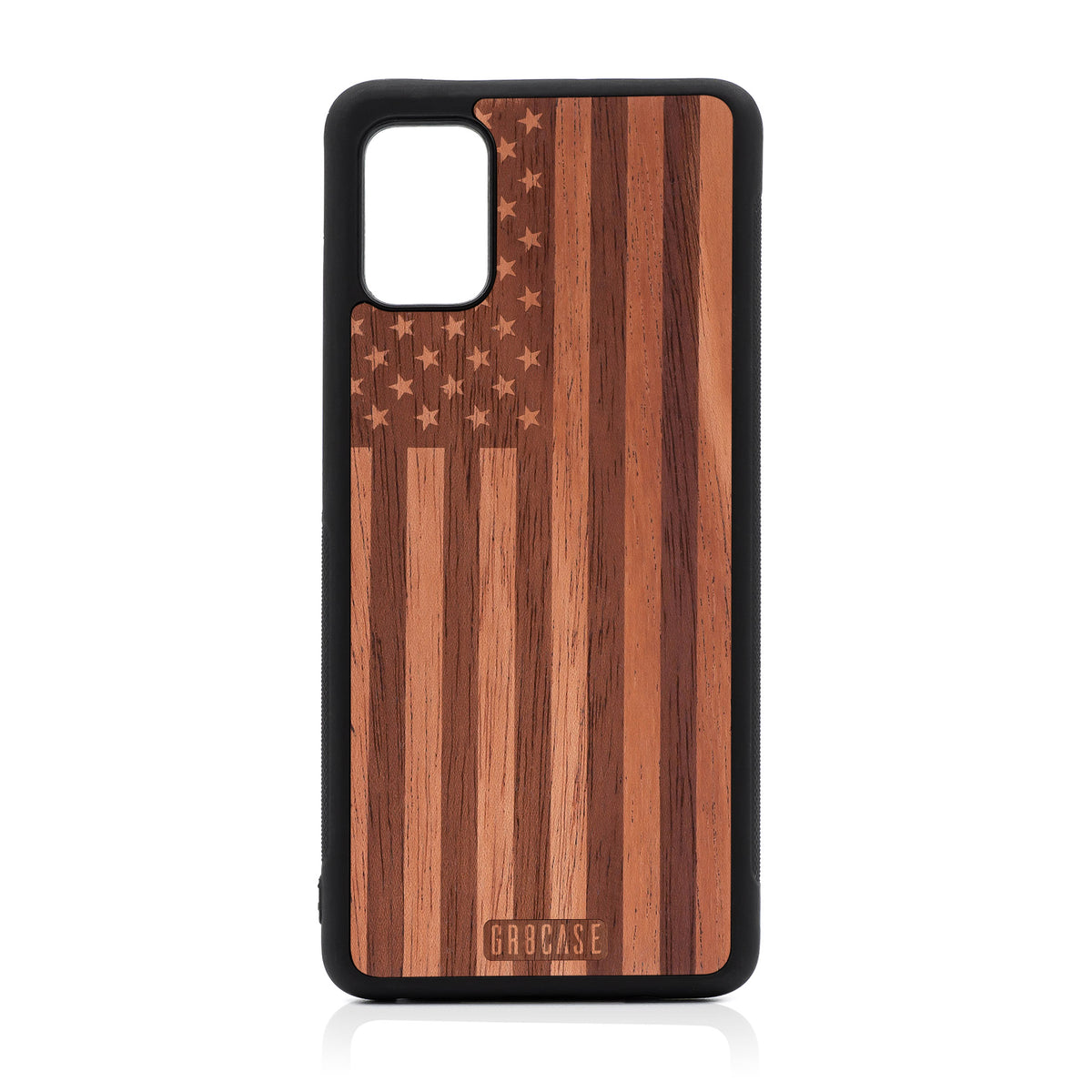 USA Flag Design Wood Case For Samsung Galaxy A51-5G