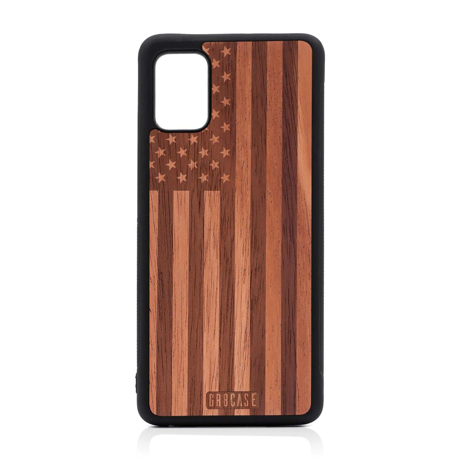USA Flag Design Wood Case For Samsung Galaxy A51-5G