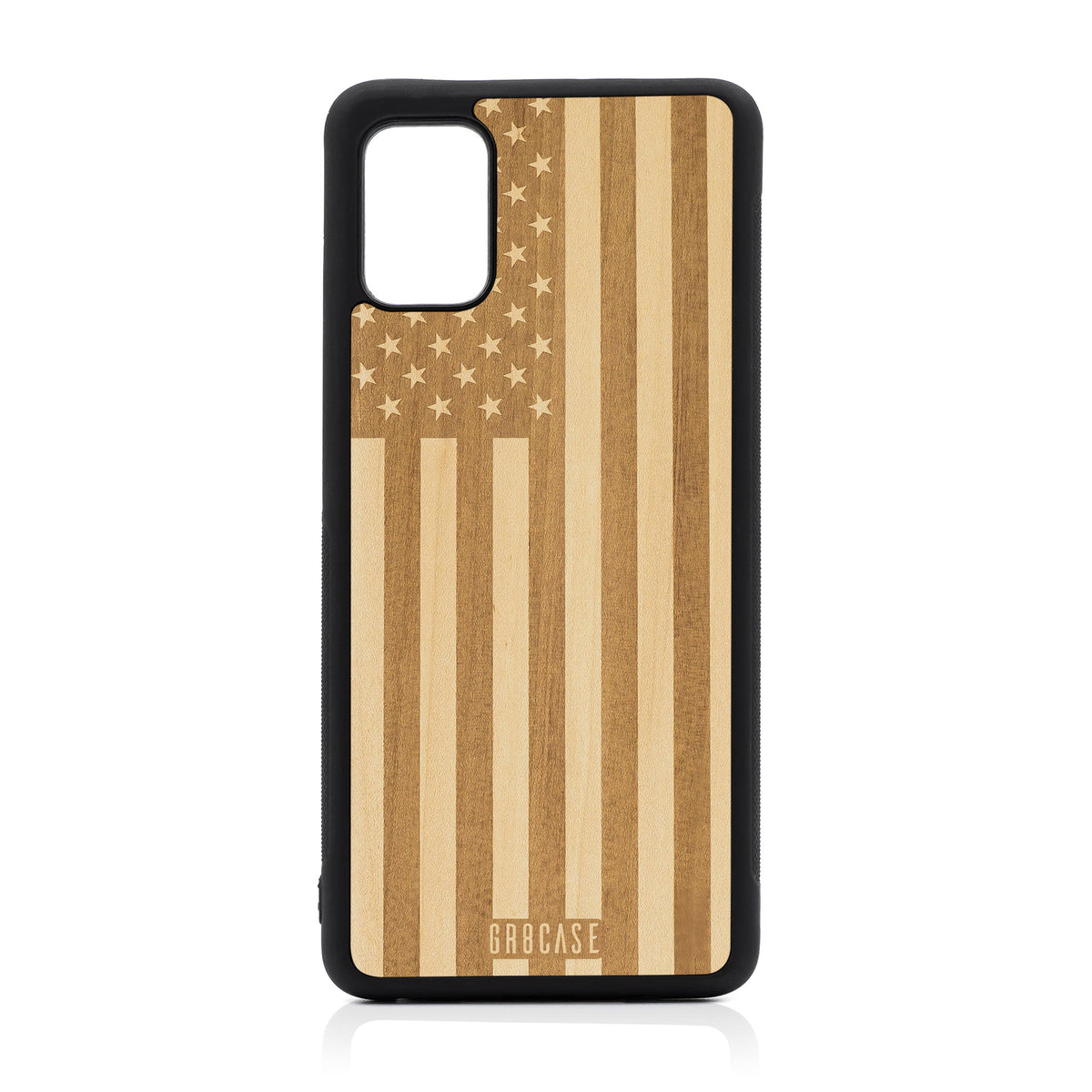 USA Flag Design Wood Case For Samsung Galaxy A51-5G