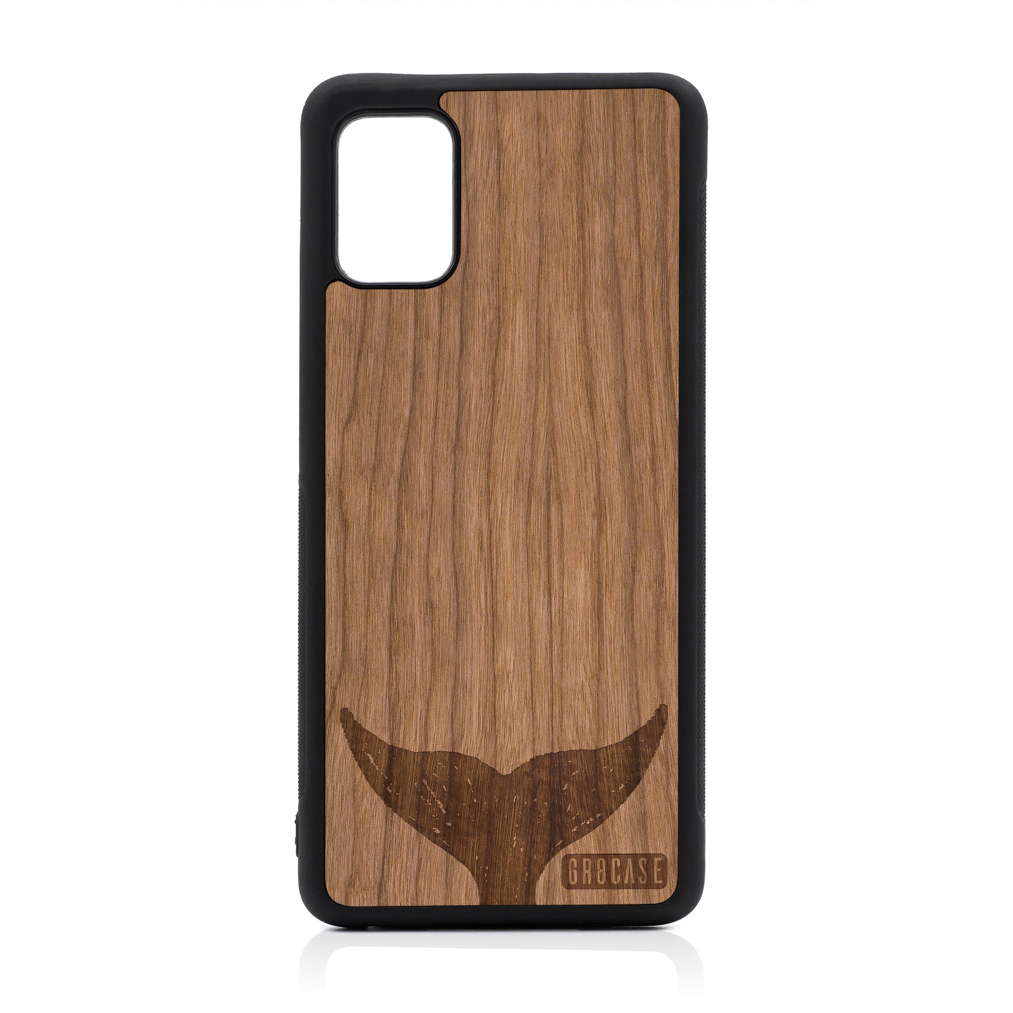 Whale Tail Design Wood Case For Samsung Galaxy A51-5G