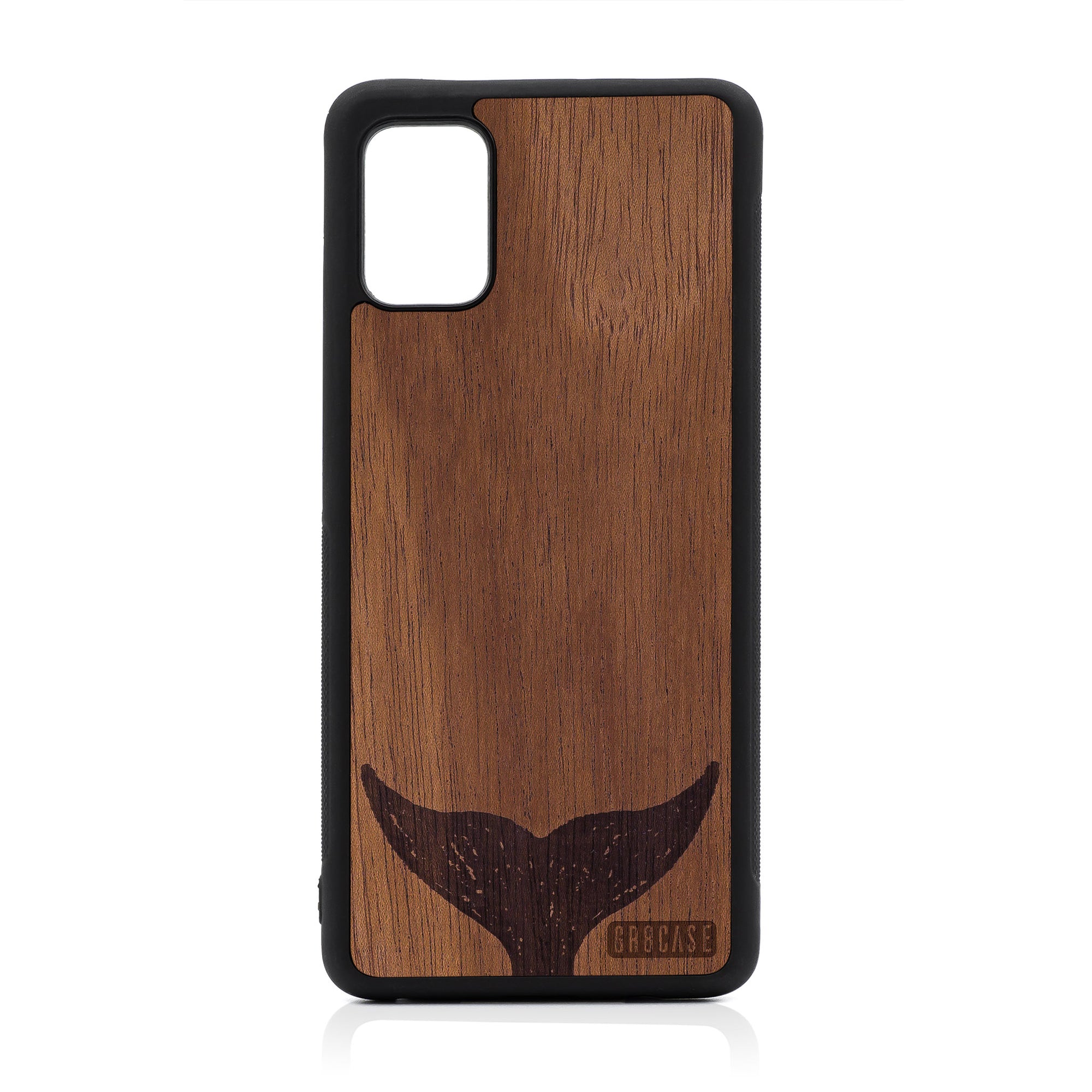 Whale Tail Design Wood Case For Samsung Galaxy A51-5G