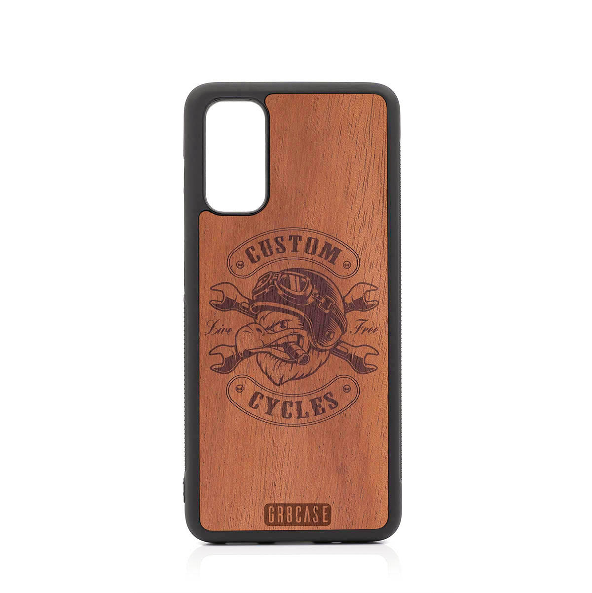 Custom Cycles Live Free (Biker Eagle) Design Wood Case For Samsung Galaxy S20 by GR8CASE