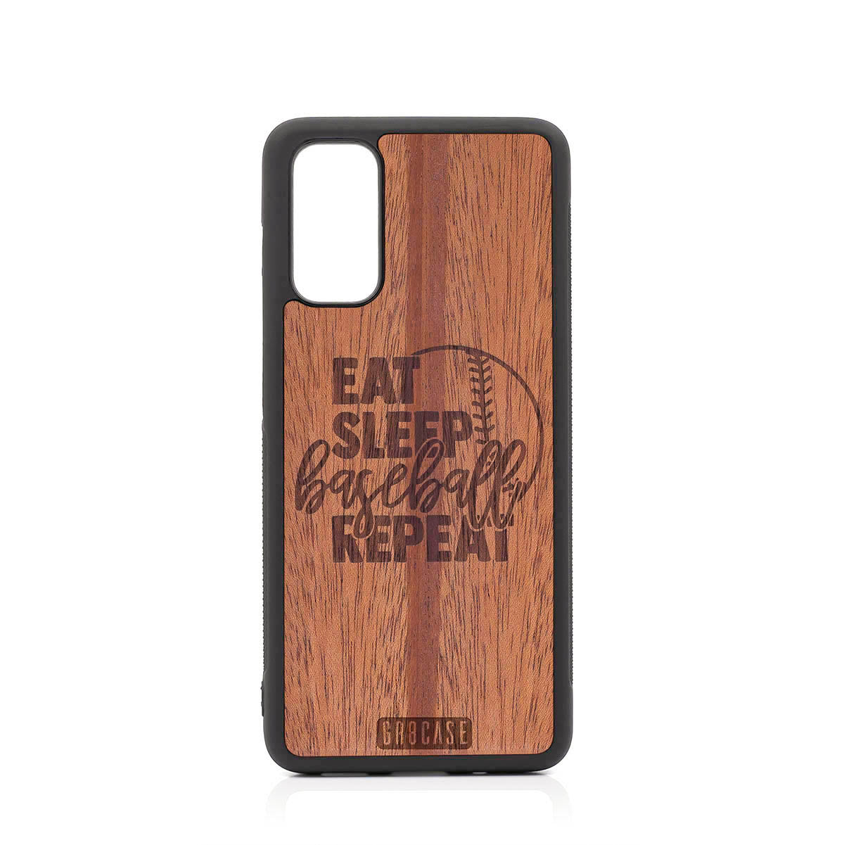 Eat Sleep Baseball Repeat Design Wood Case For Samsung Galaxy S20