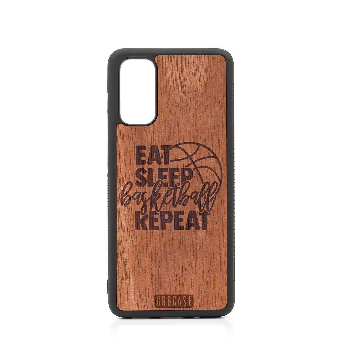 Eat Sleep Basketball Repeat Design Wood Case For Samsung Galaxy S20