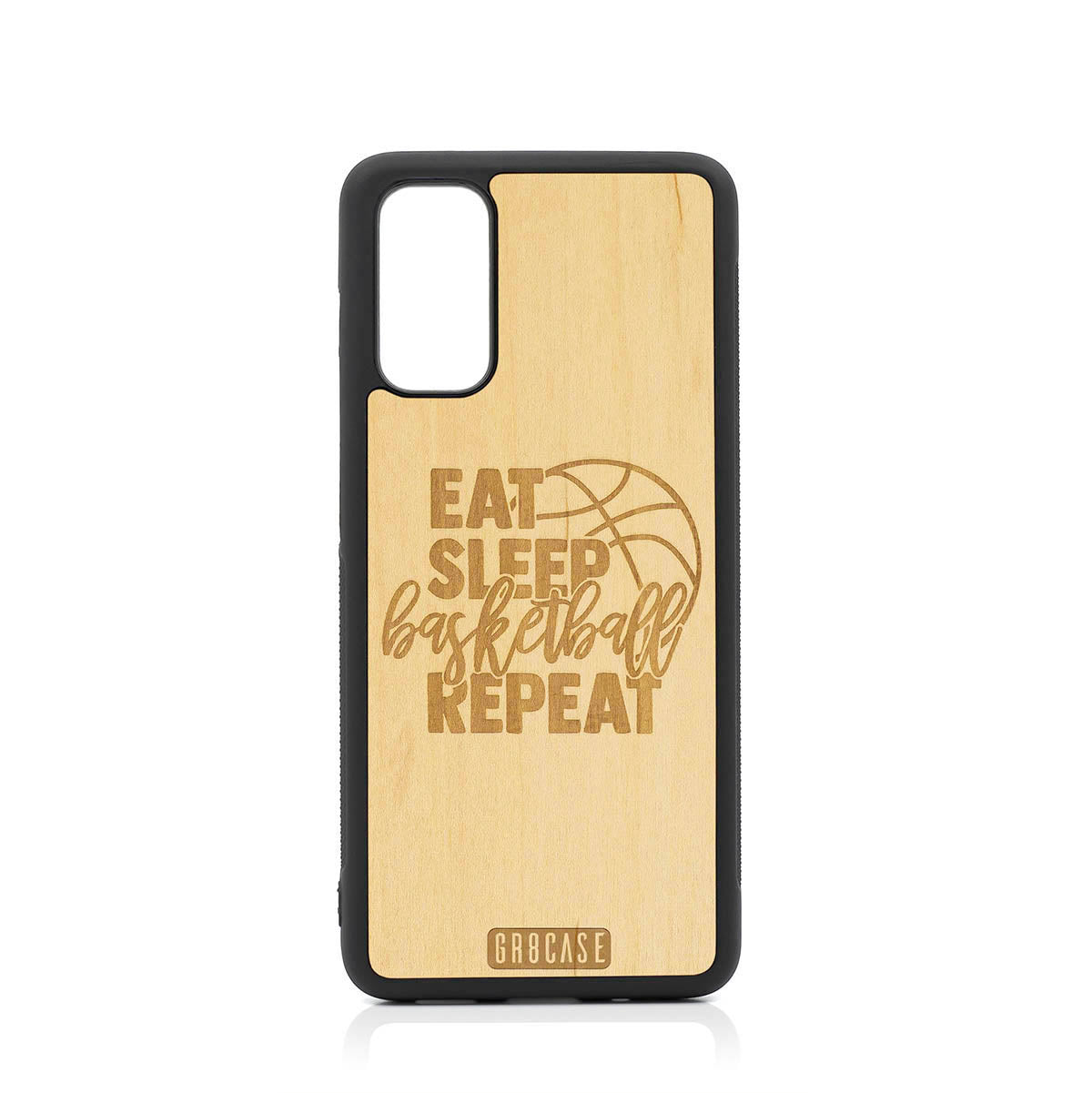 Eat Sleep Basketball Repeat Design Wood Case For Samsung Galaxy S20
